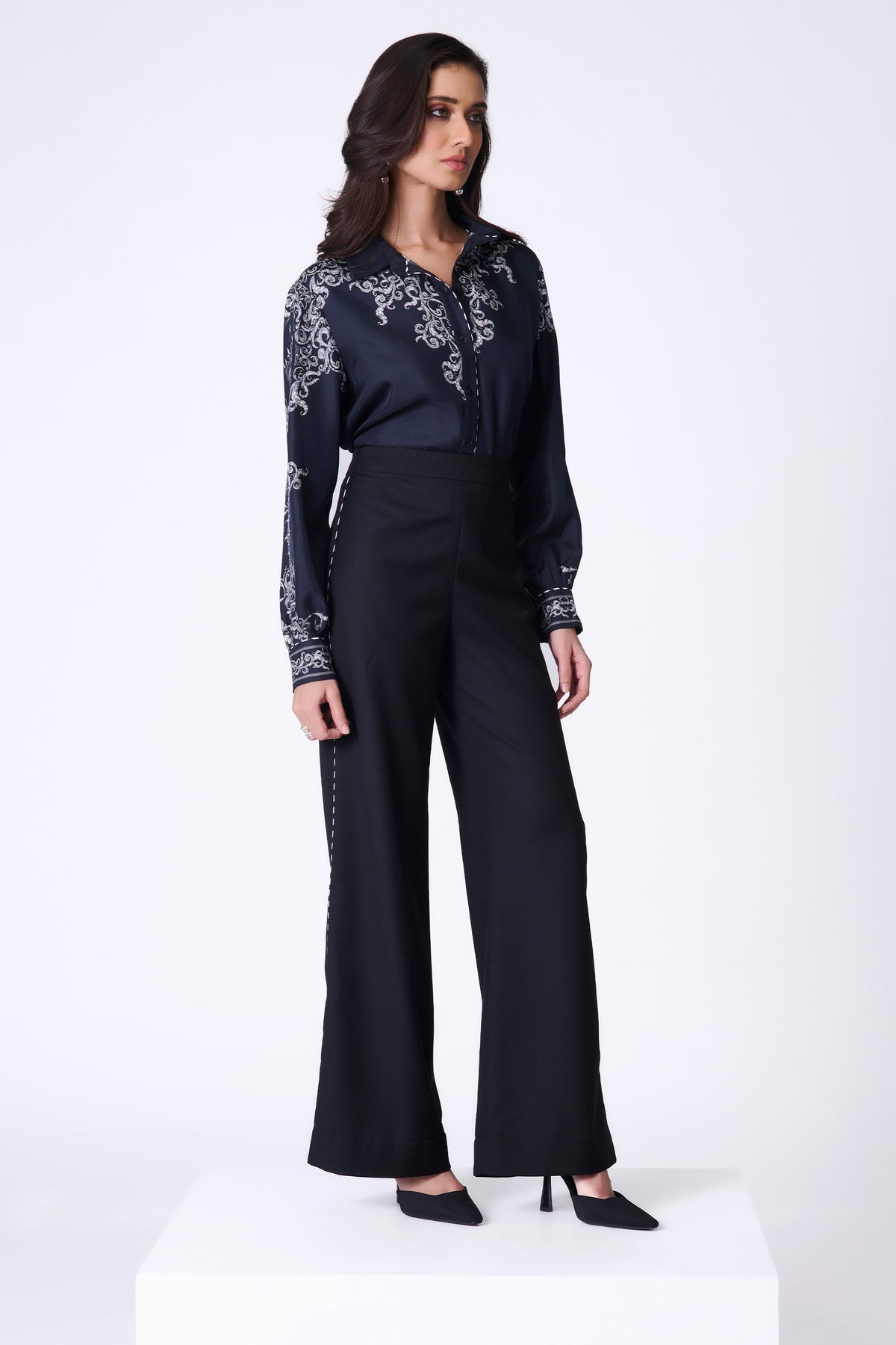 Black High-Rise Trousers