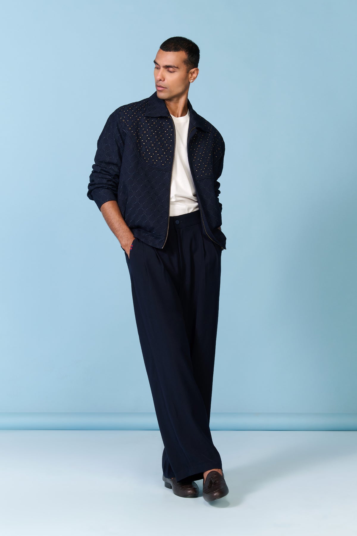 Navy Adamas Etched Layering