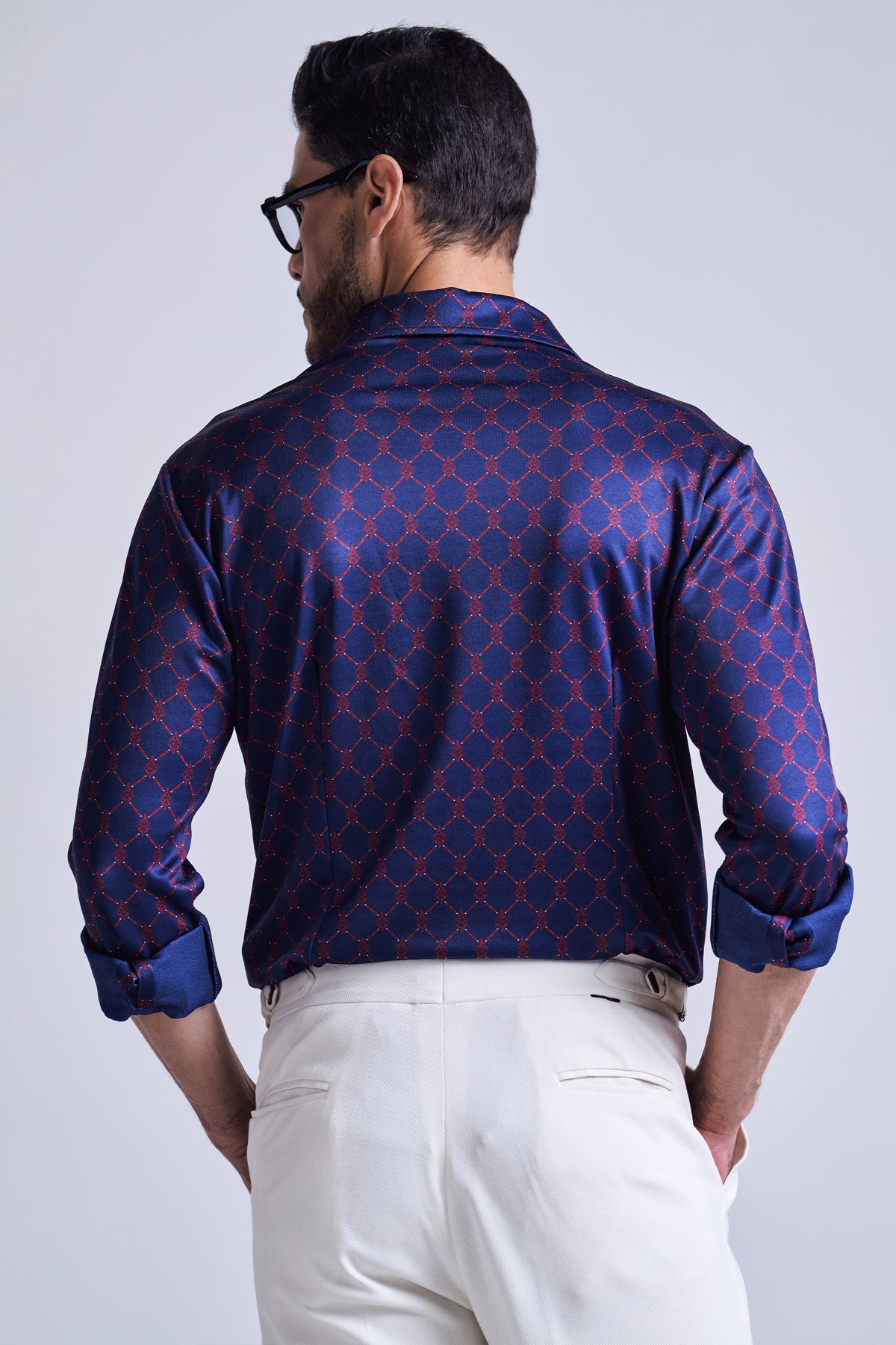Navy Adamas All Over Print Shirt