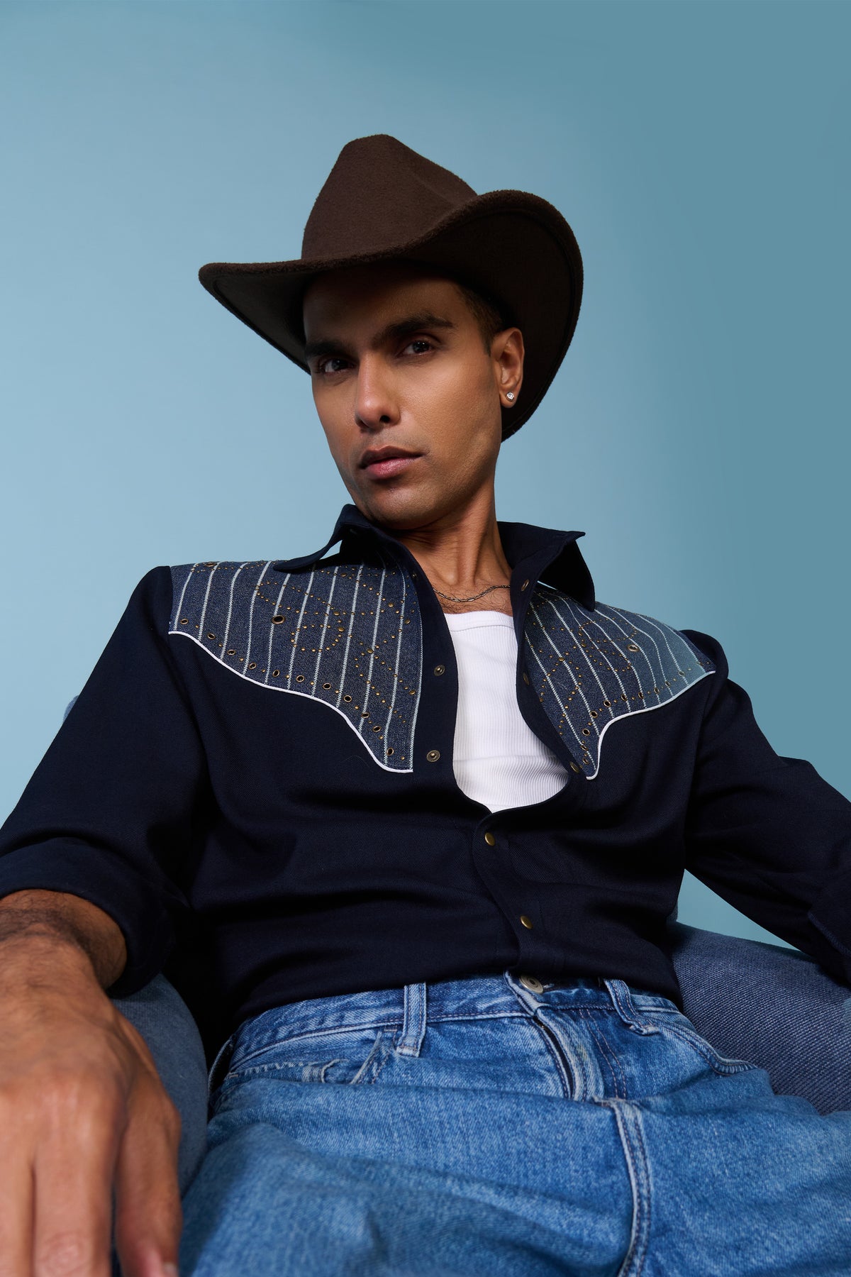 Navy Yoke Shirt