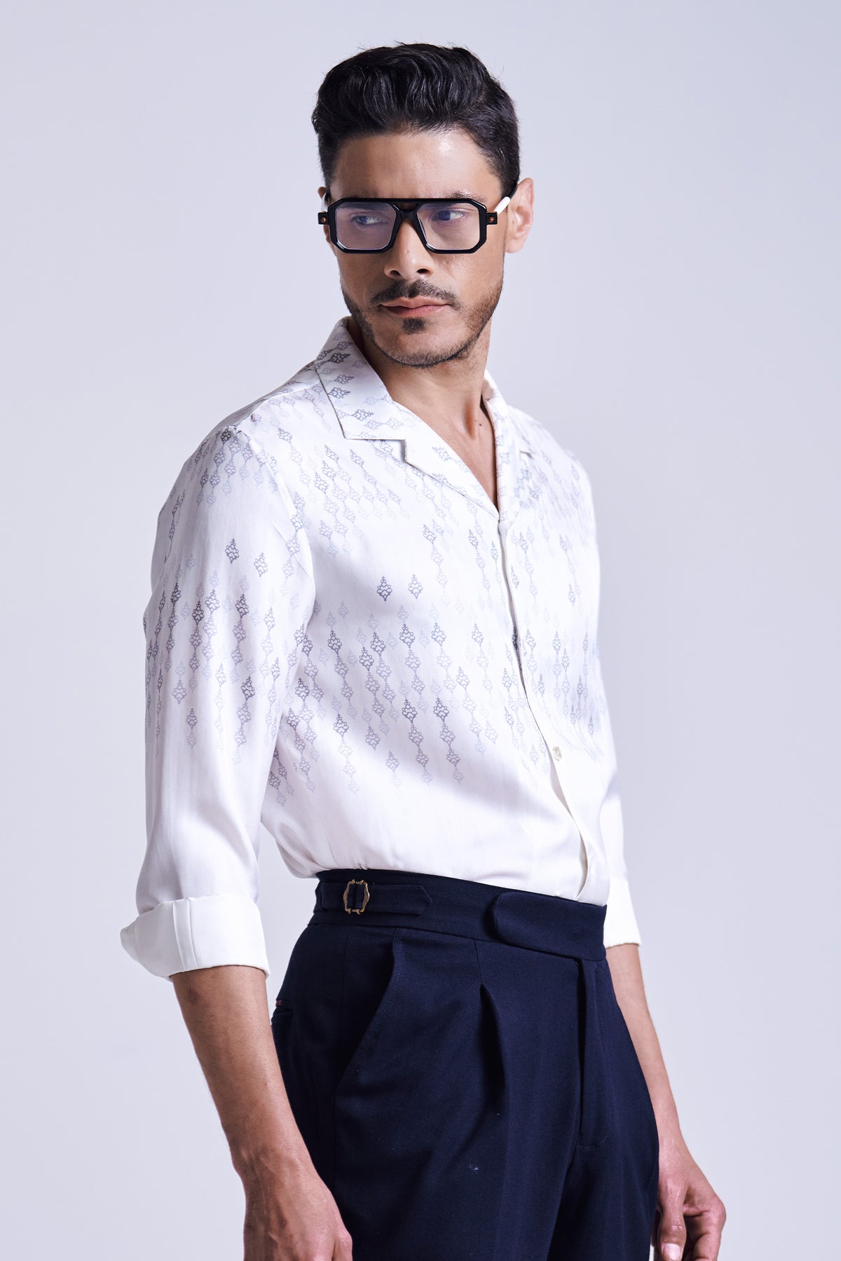 Off White Adamas Printed Sill Twill Shirt