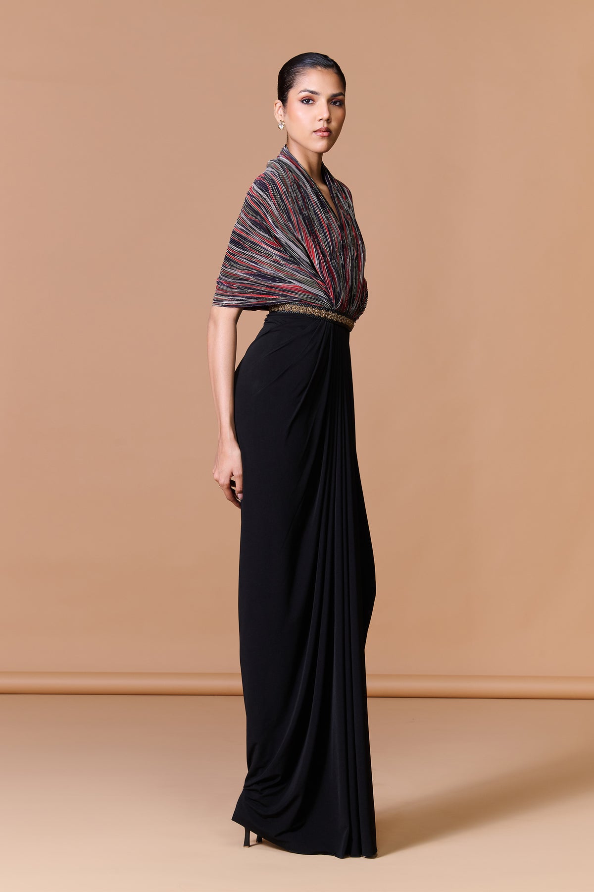 Printed Cape Gown