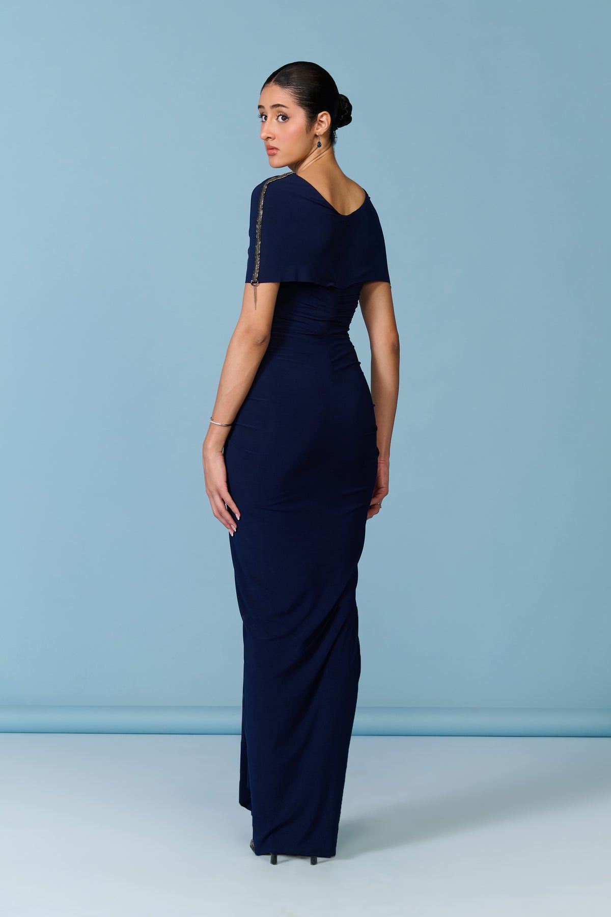 Navy Twisted Gown