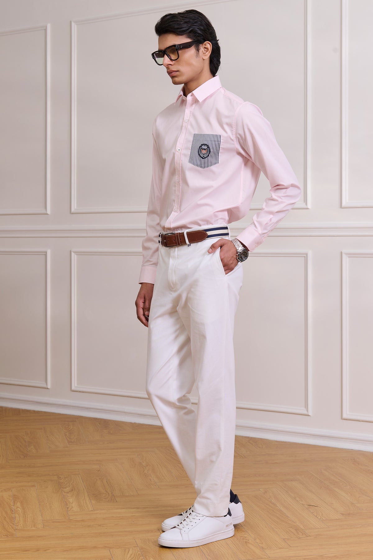 SNCC Pink Shirt with Striped Pocket