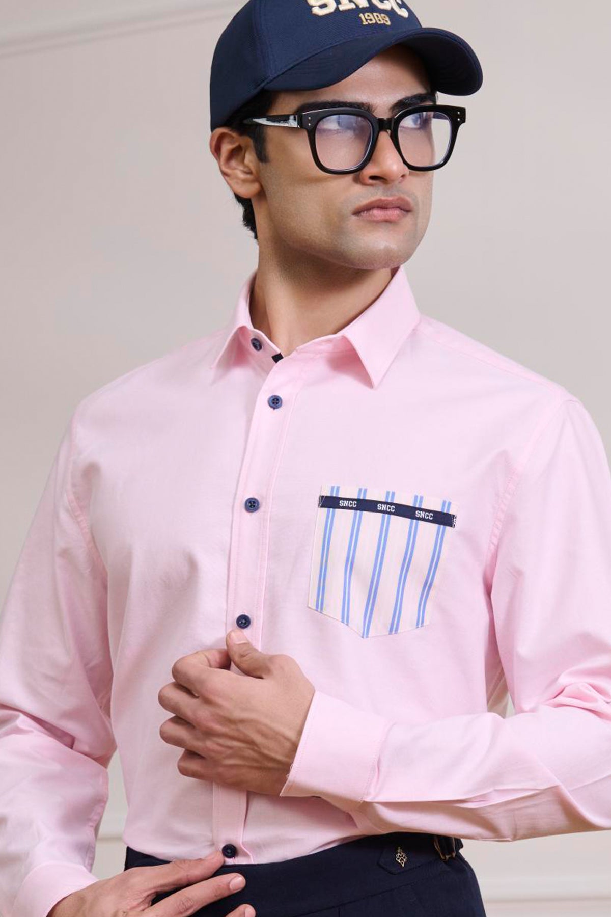 SNCC Pink Striped Pocket Shirt