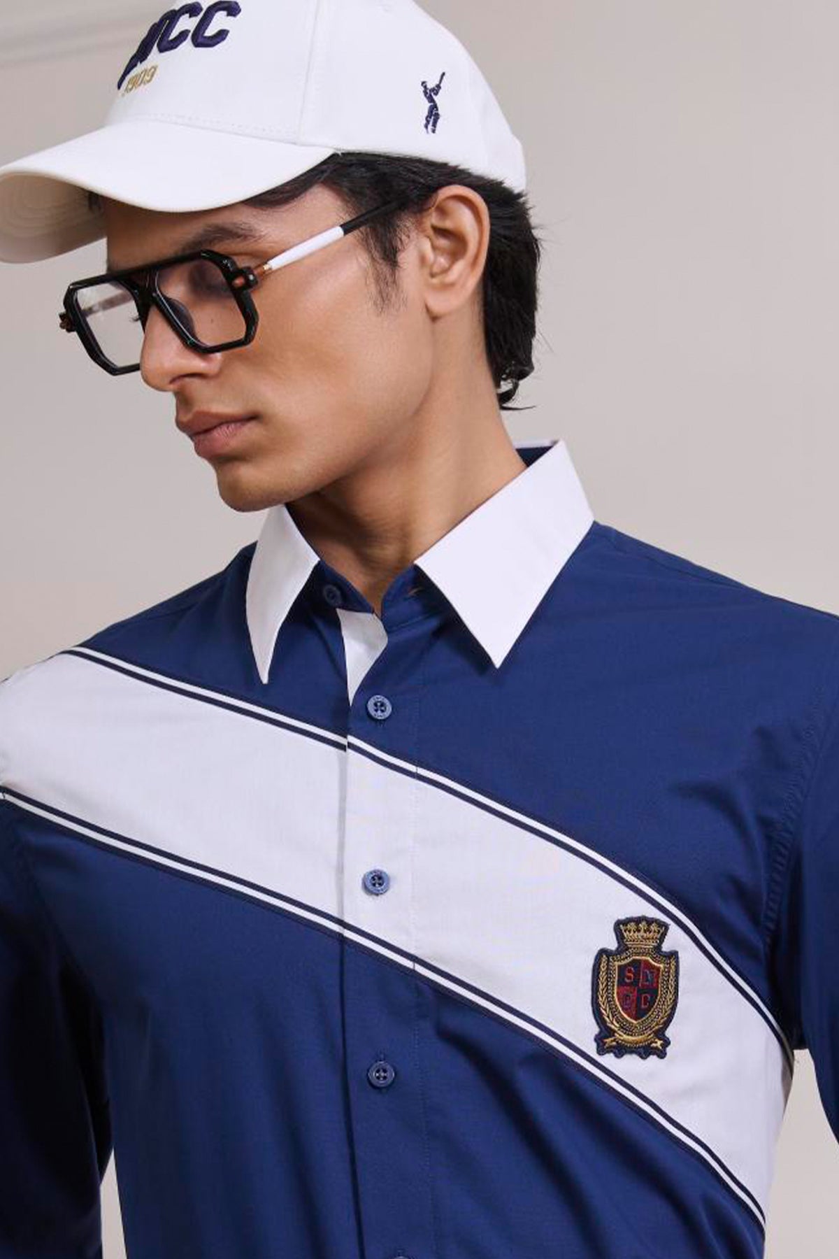 SNCC Navy Colour Block Shirt