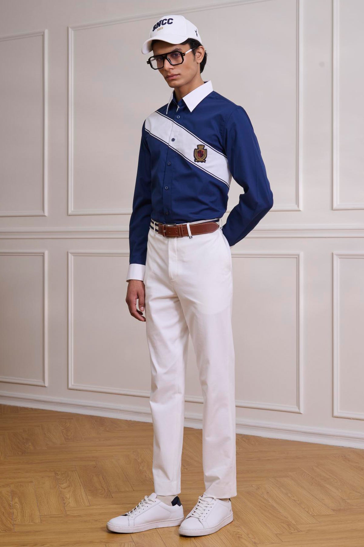 SNCC Navy Colour Block Shirt