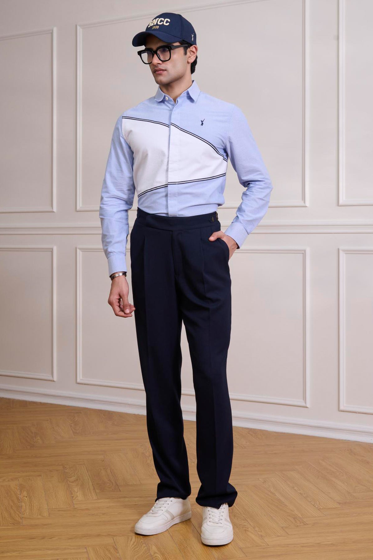 SNCC Blue Diagonal Colour Block Shirt