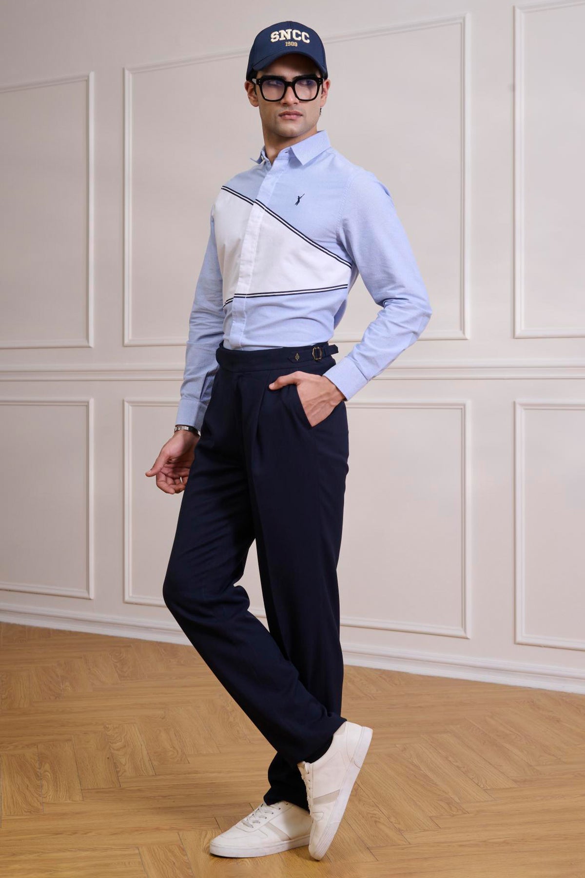 SNCC Blue Diagonal Colour Block Shirt