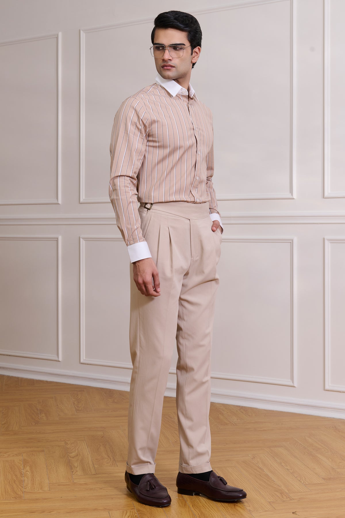 SNCC Tan Striped Shirt