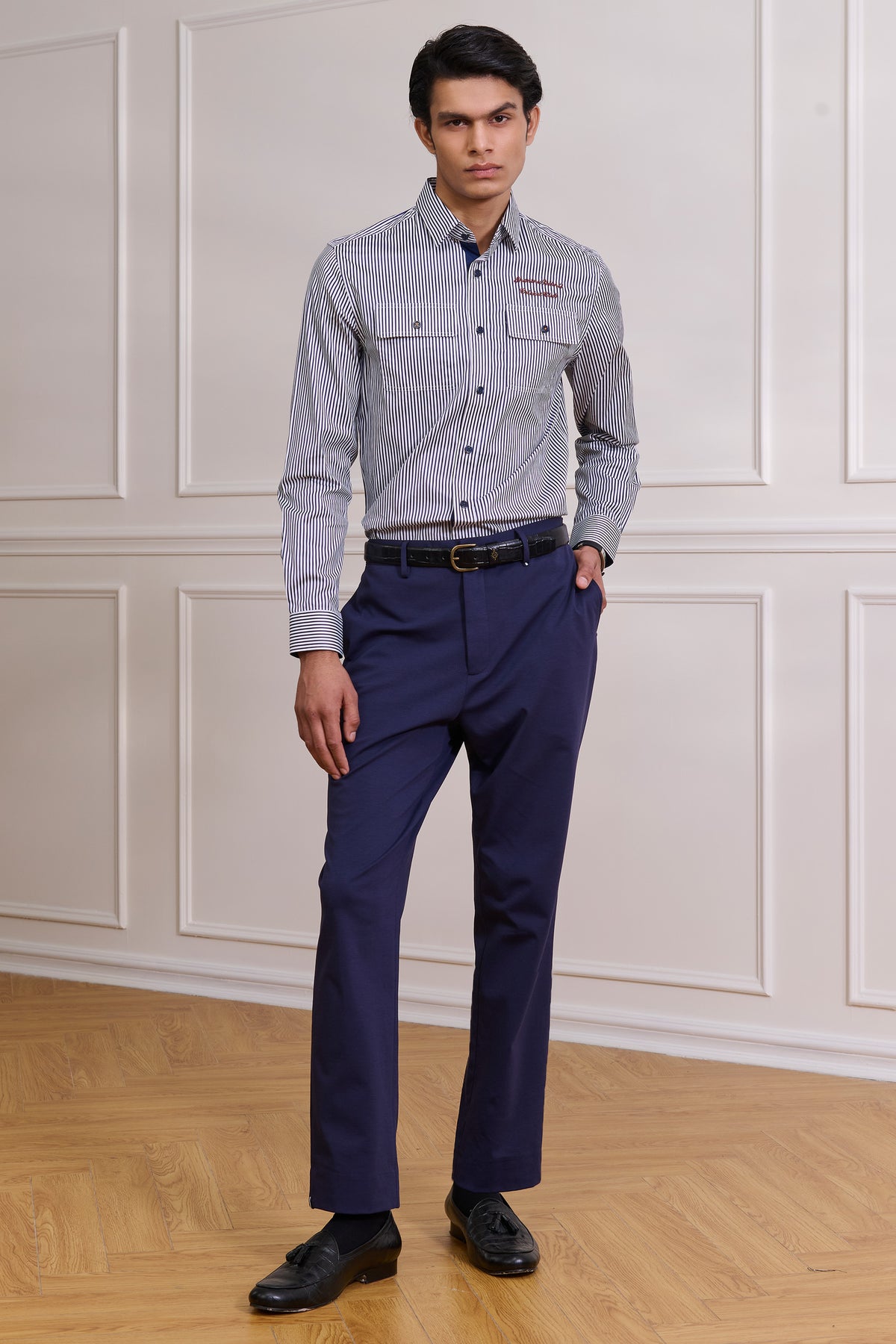 SNCC Navy Striped Utility Shirt