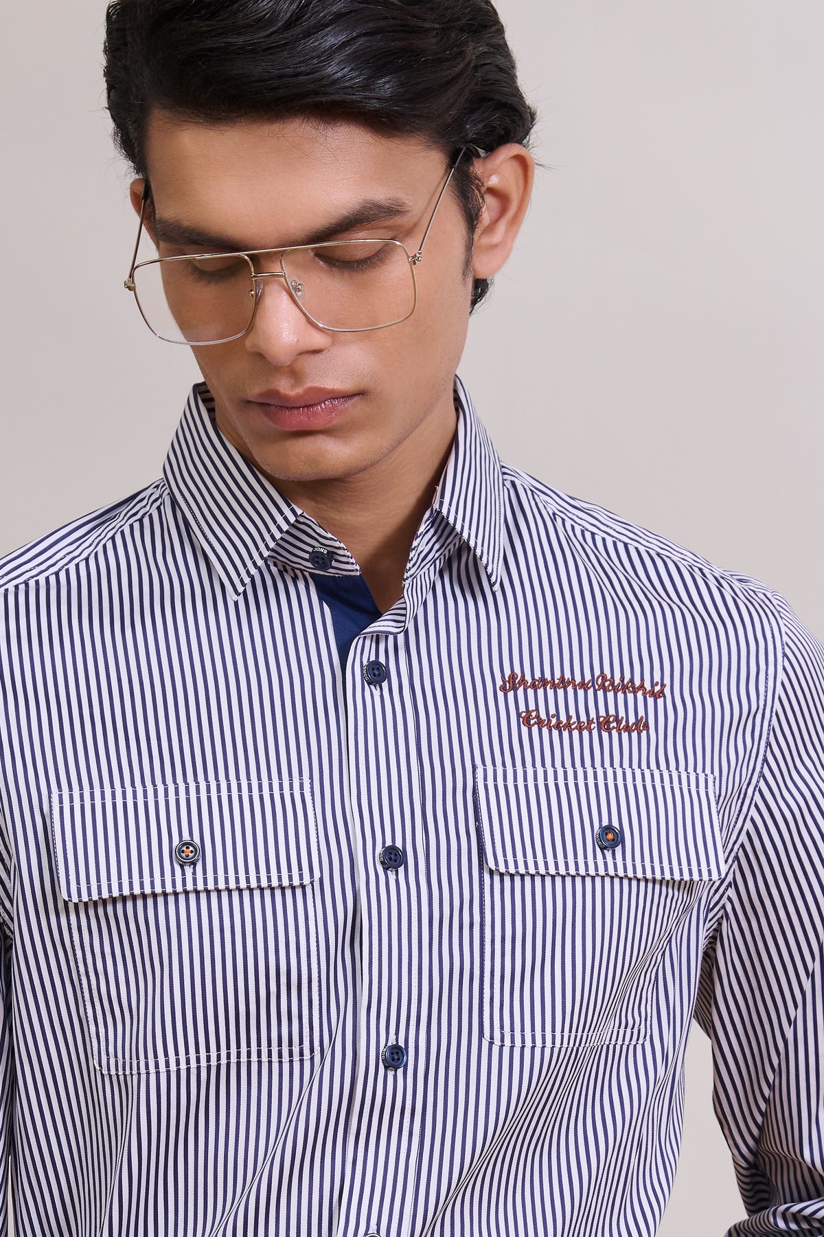 SNCC Navy Striped Utility Shirt