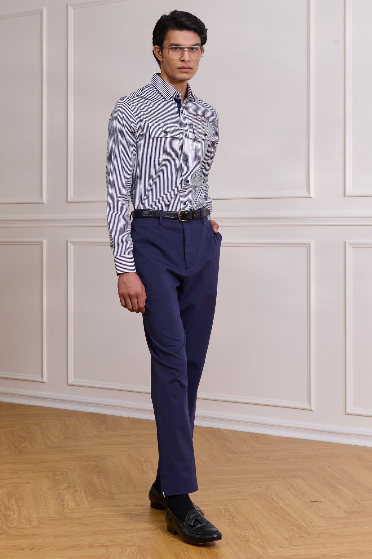 SNCC Navy Striped Utility Shirt