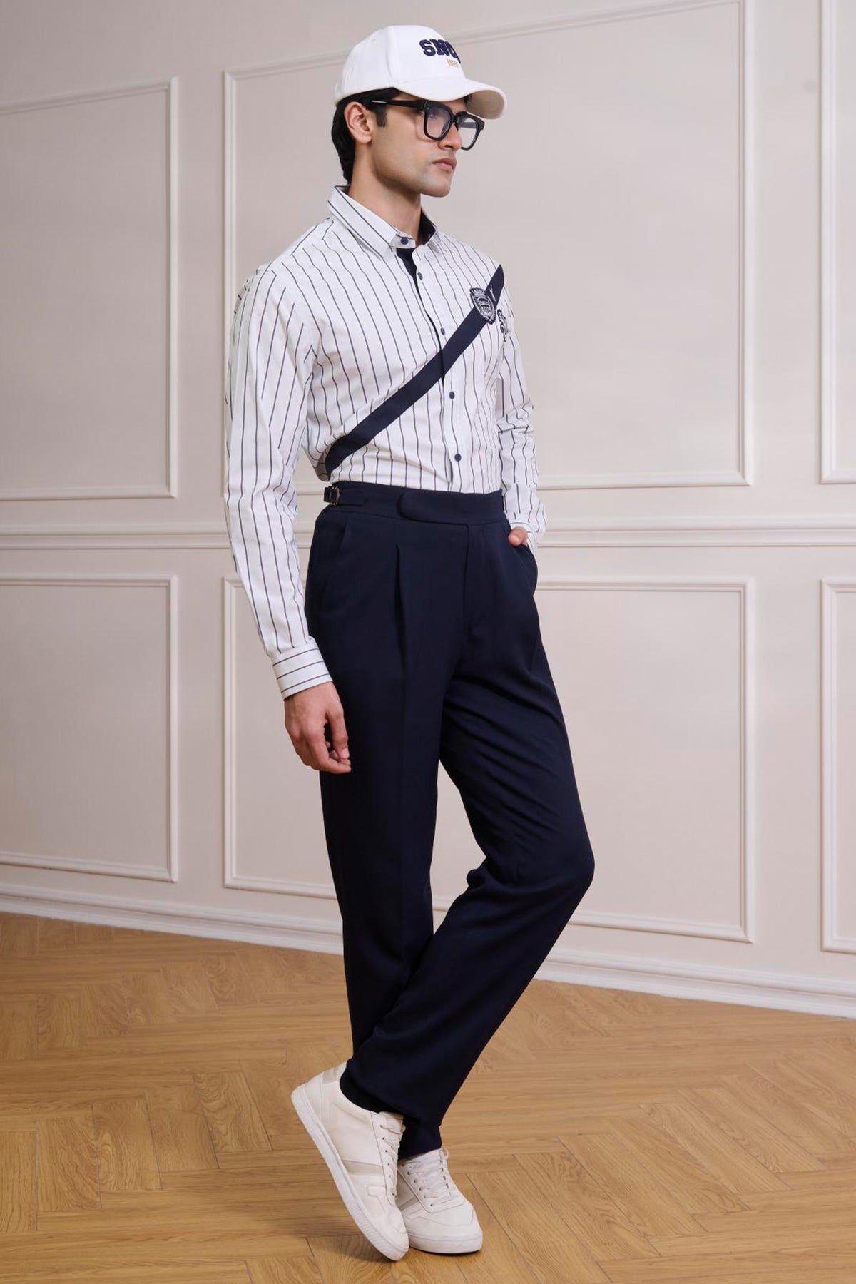 SNCC Diagonal Crest Stripe Shirt