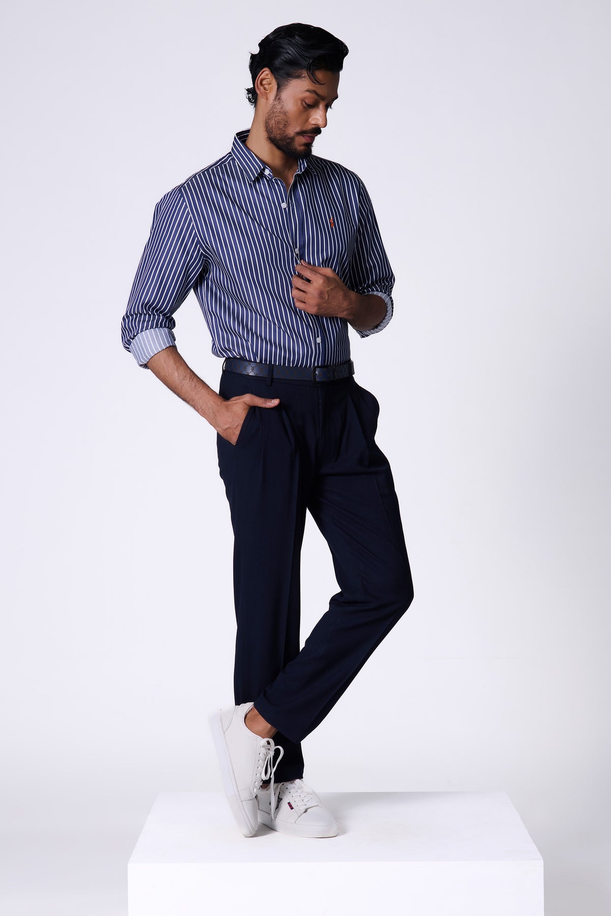 SNCC Navy Striped Shirt