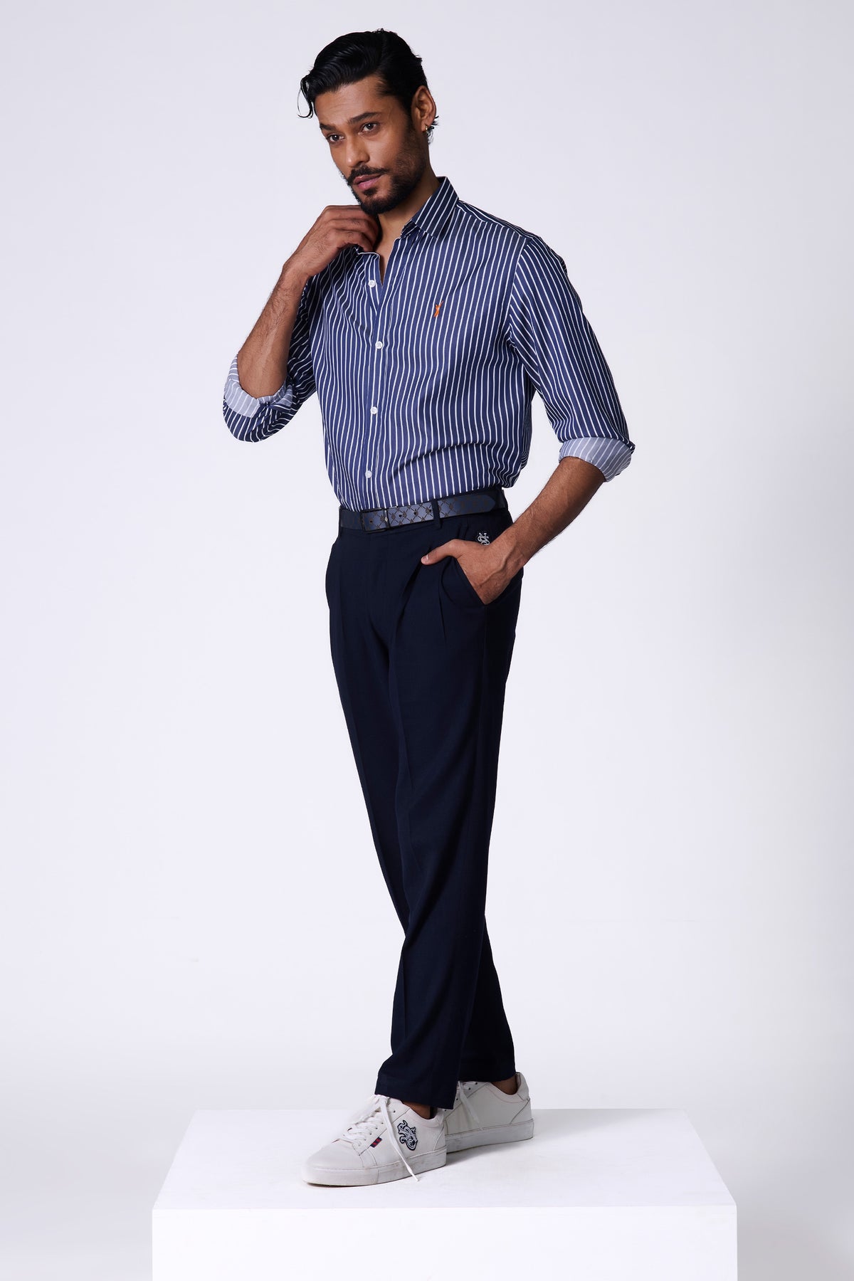 SNCC Navy Striped Shirt