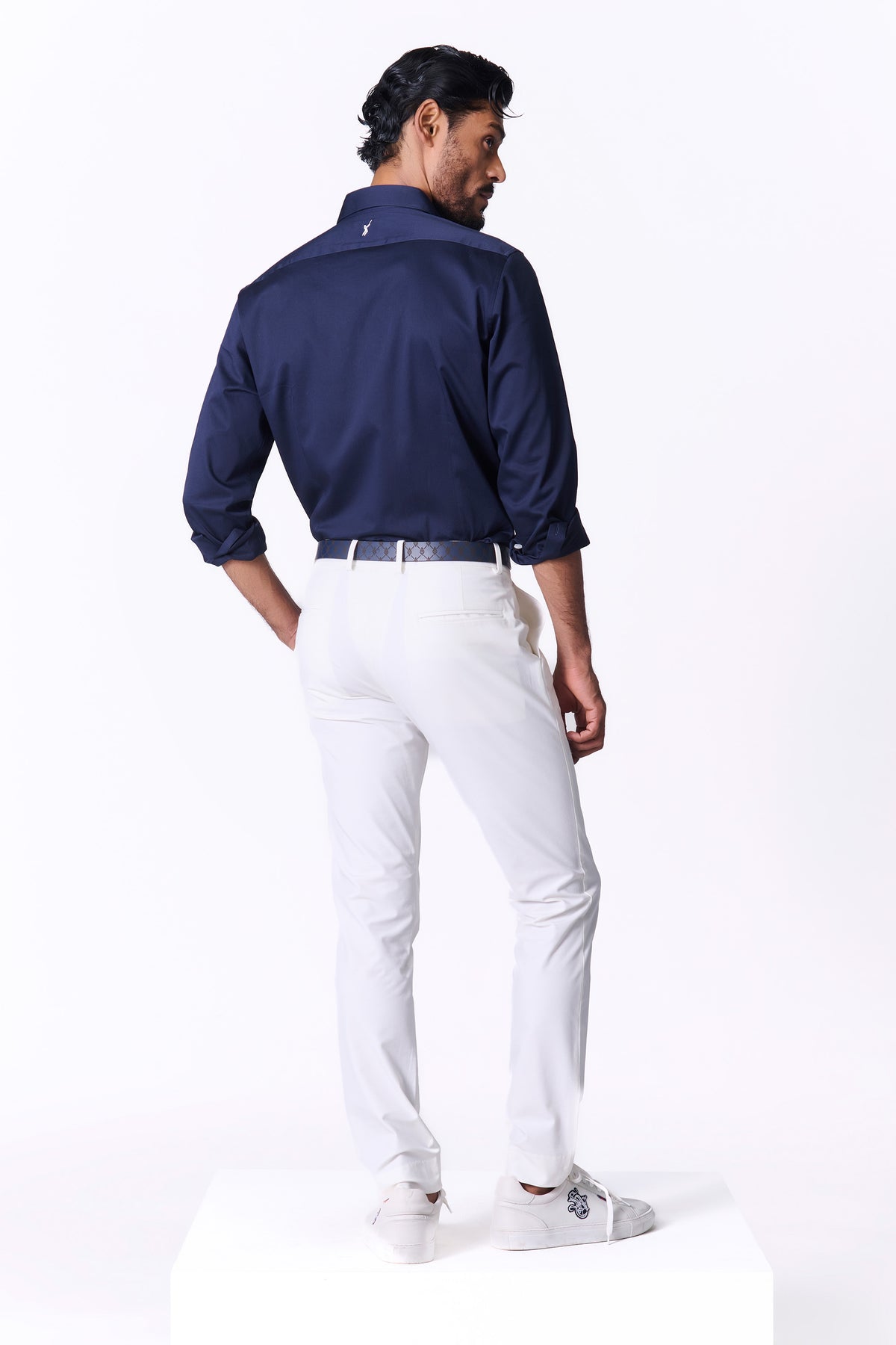 SNCC Navy Shirt with Striped Piping Details