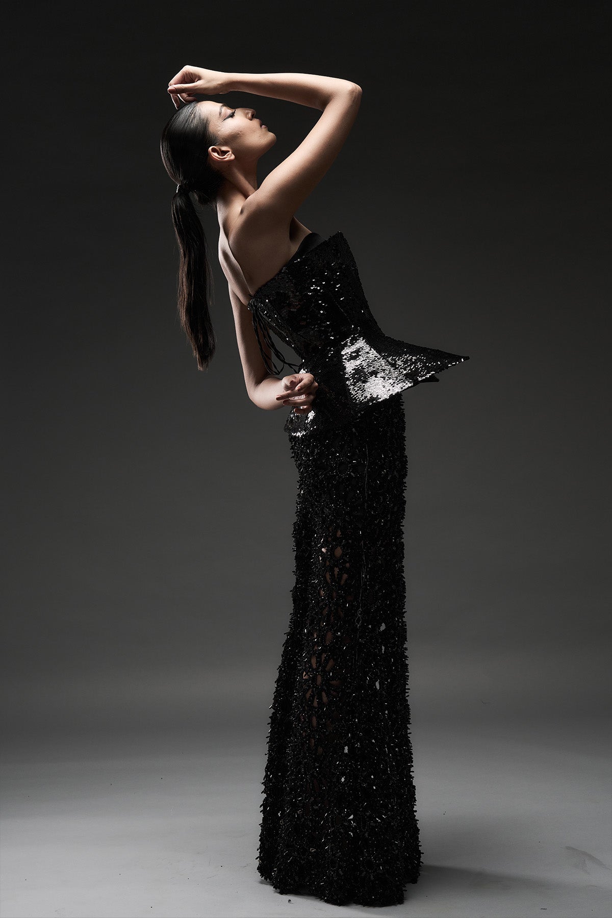 Sequin Peplum Corset Top