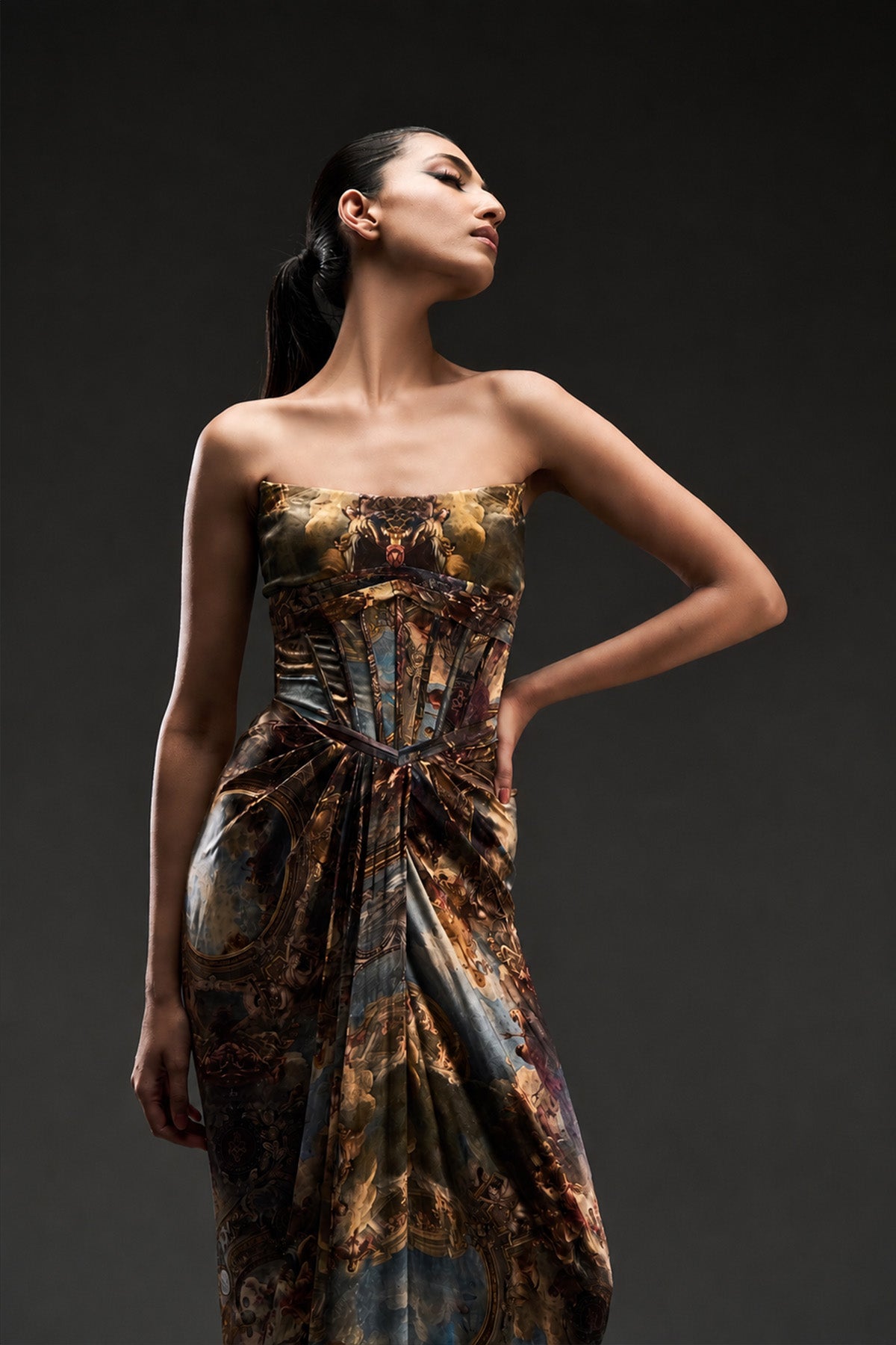Duomo Print Corset Gown