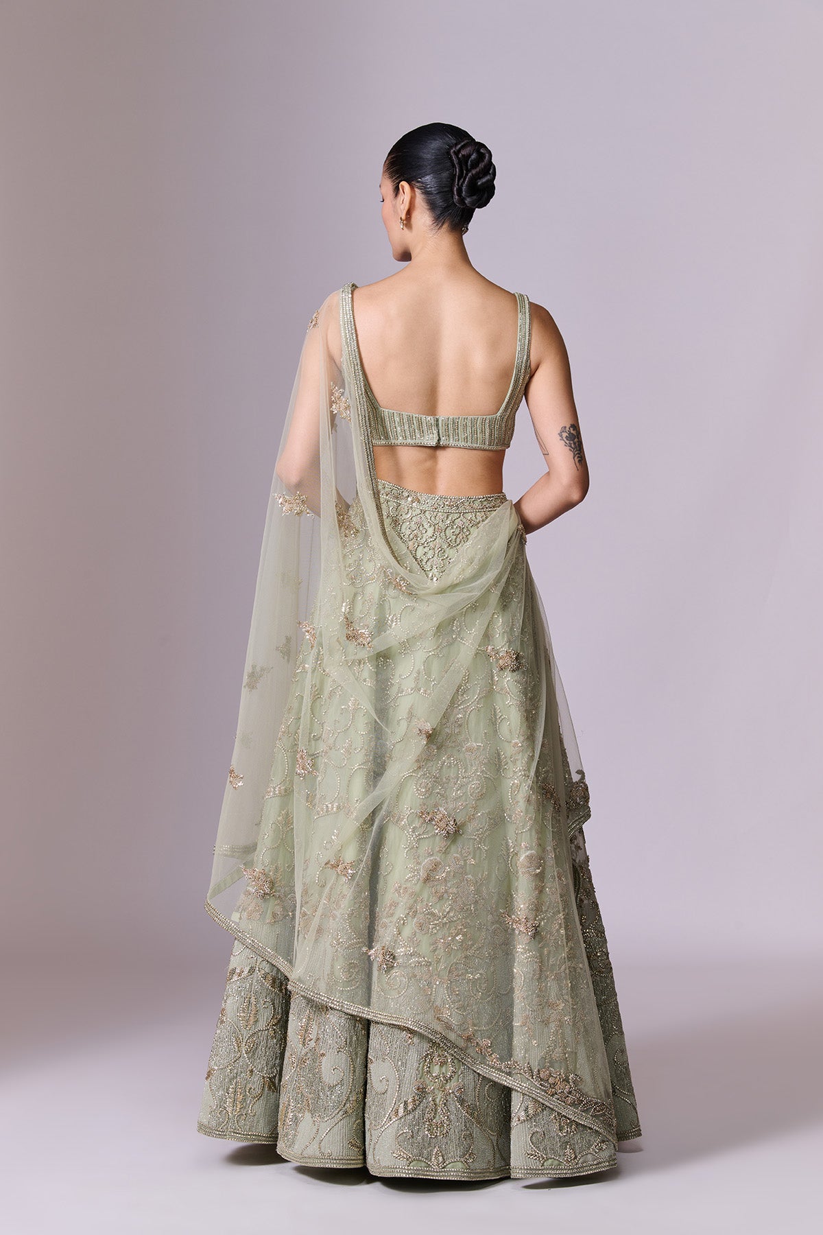 Sage Embellished Lehenga Set