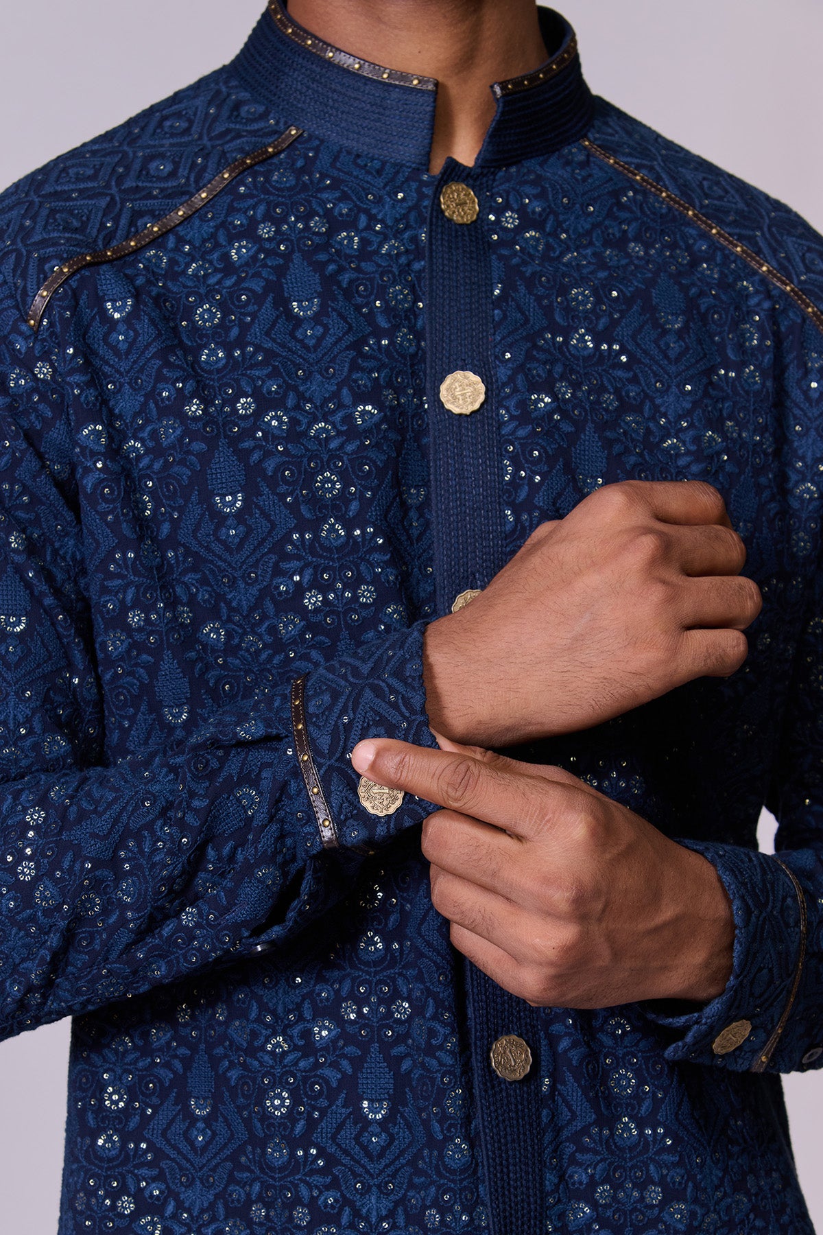 Midnight Blue Embroidered Kurta Set