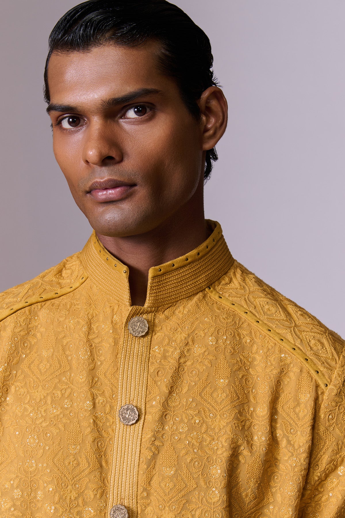 Tribe Yellow Embroidered Kurta Set