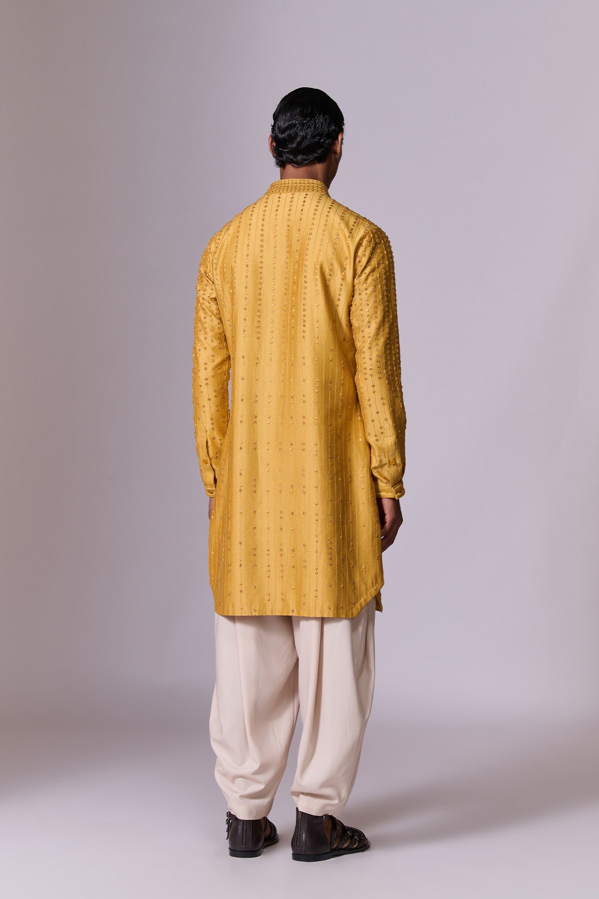 Yellow Embroidered Placket Kurta Set