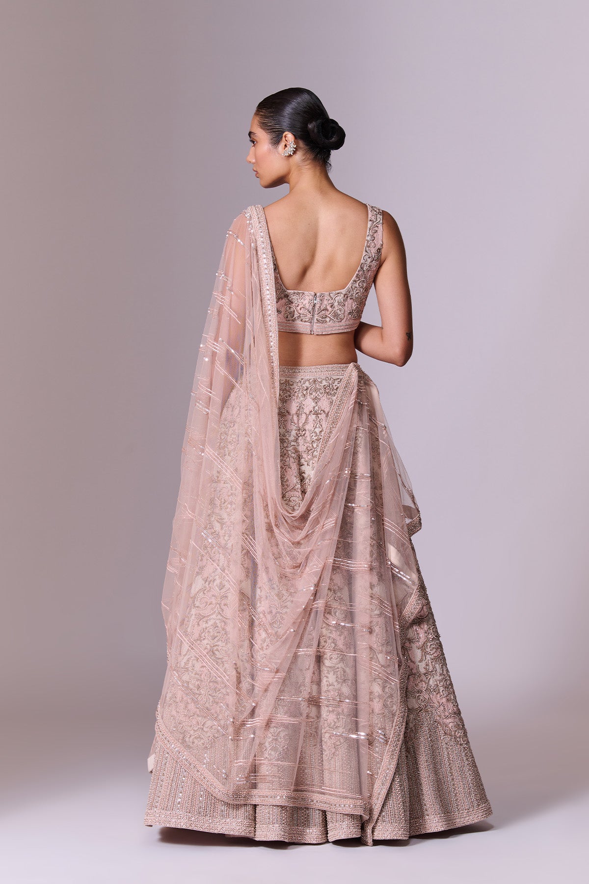 Snow Pink Embroidered Lehenga Set