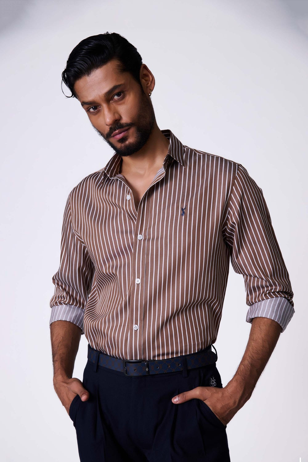 SNCC Brown Striped Shirt