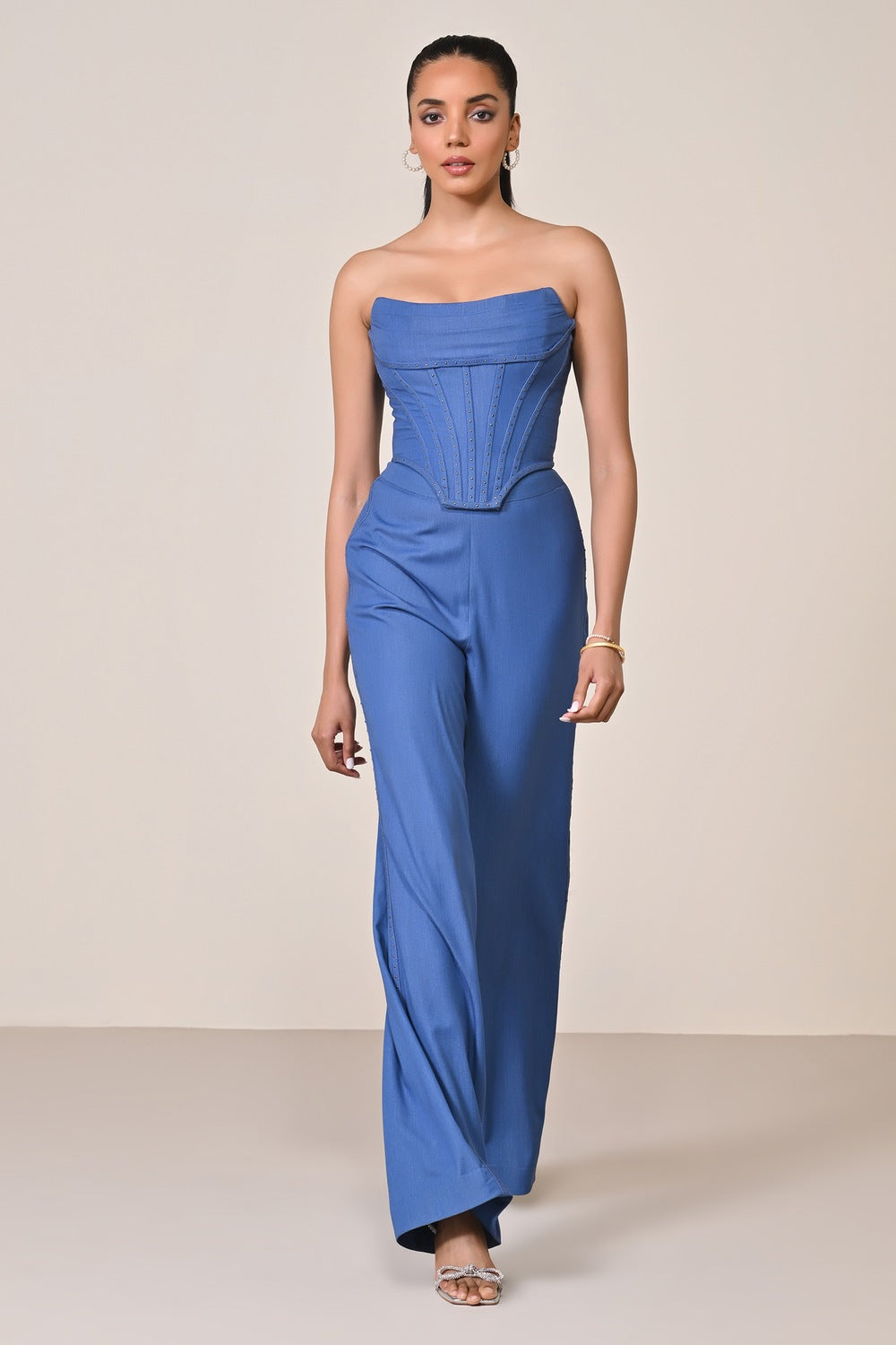 Denim Structured Corset Top