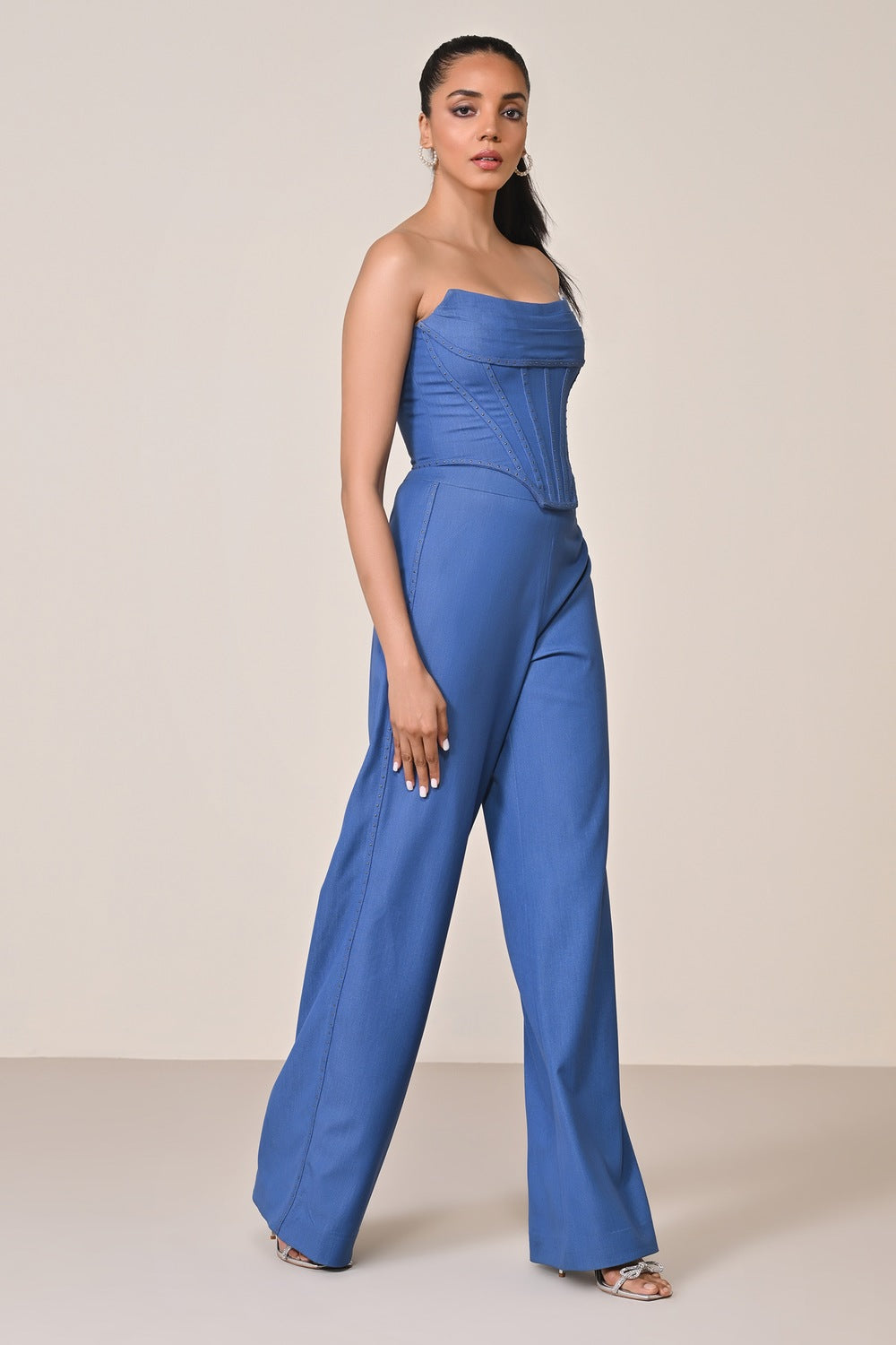 Denim Structured Corset Top