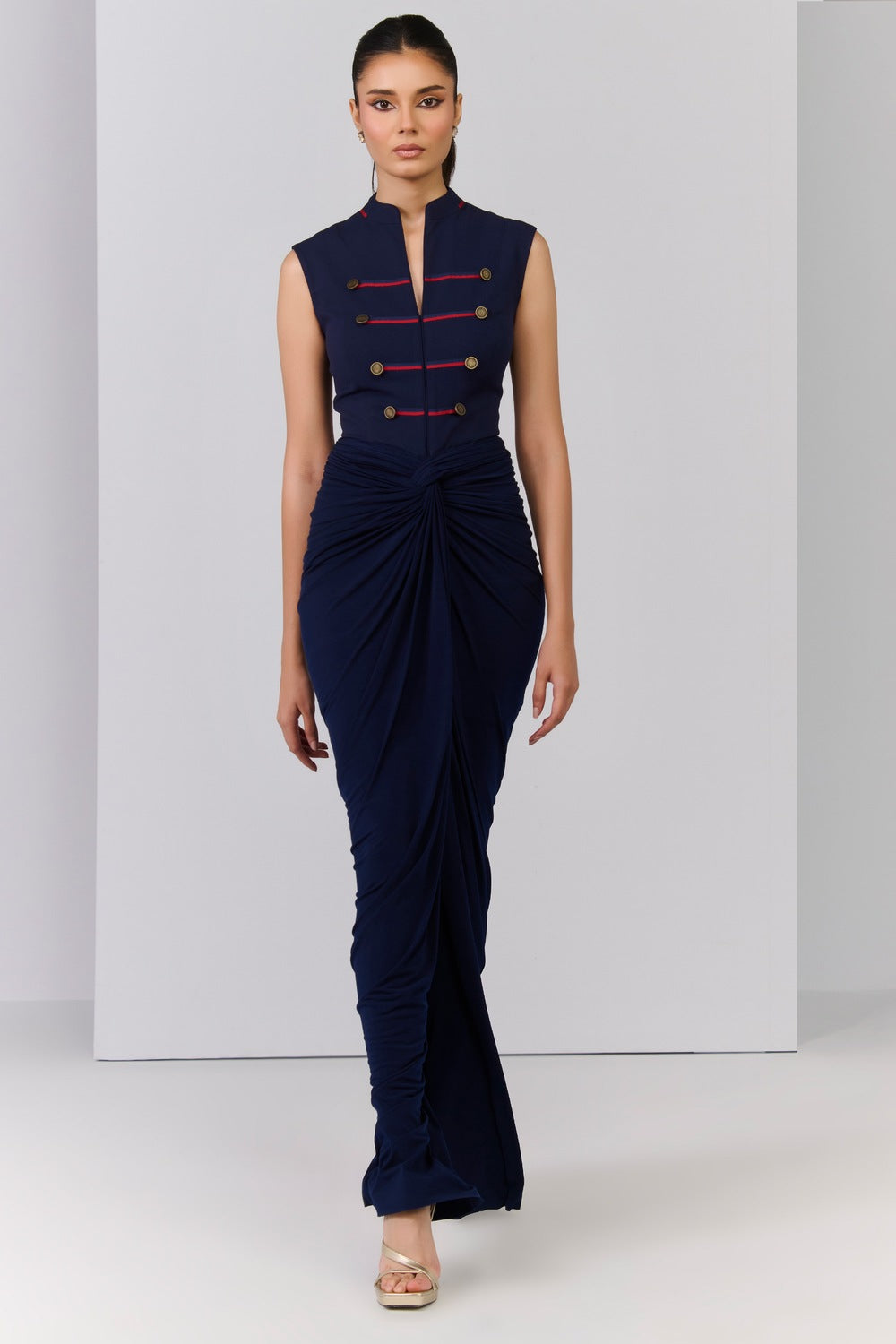 Navy Structured Gown