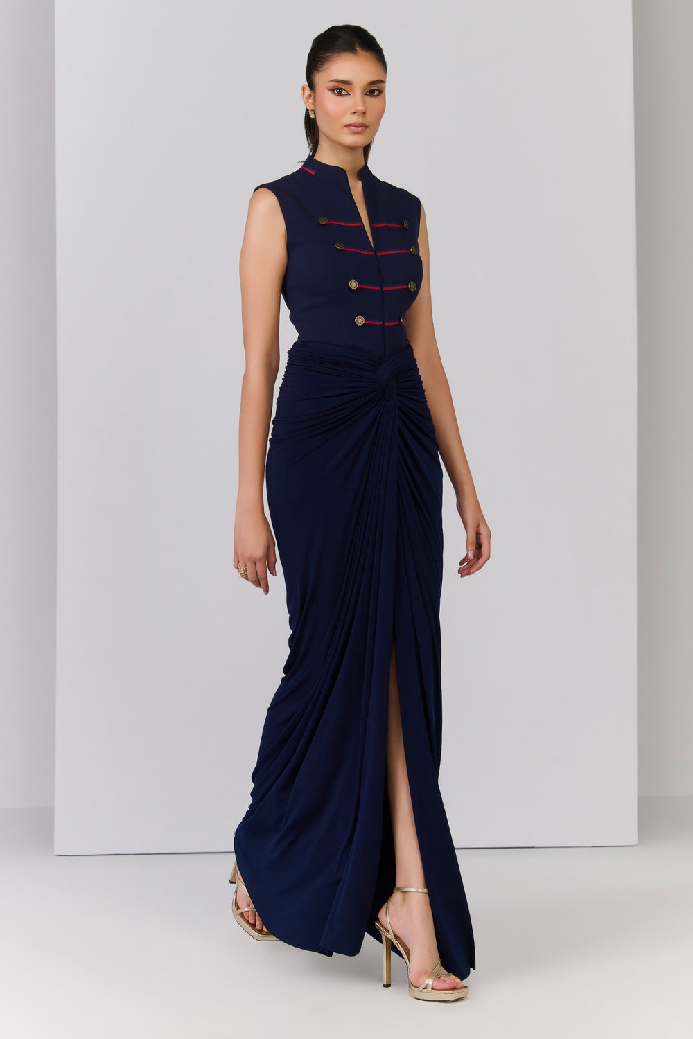 Navy Structured Gown
