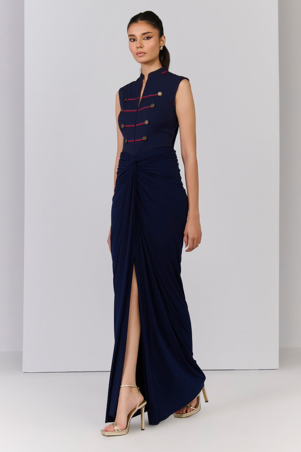Navy Structured Gown