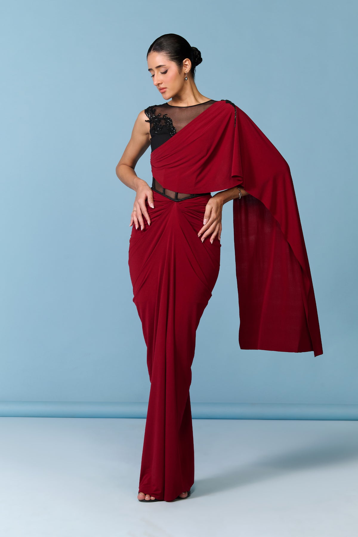 Cherry Draped Gown