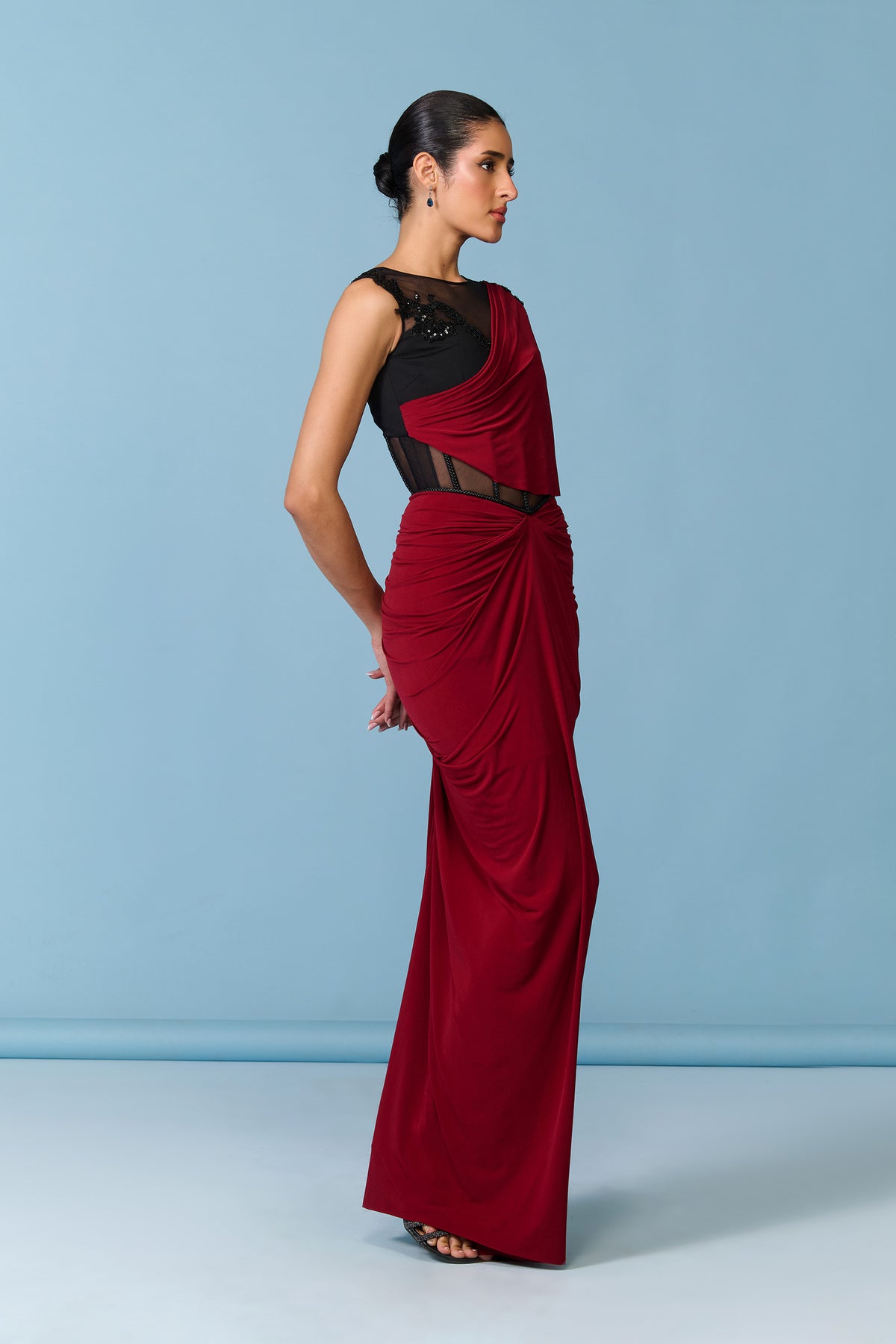 Cherry Draped Gown