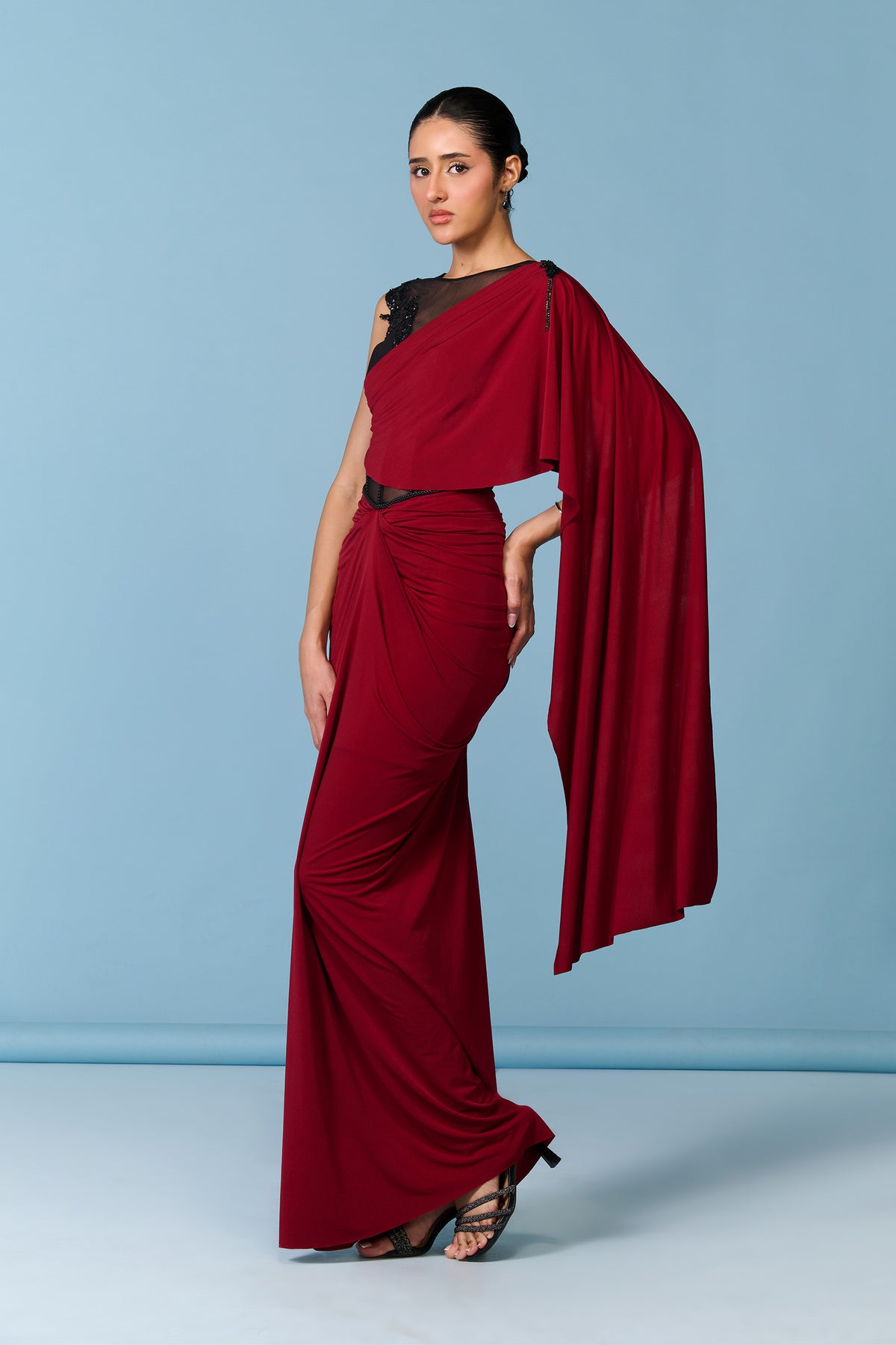 Cherry Draped Gown