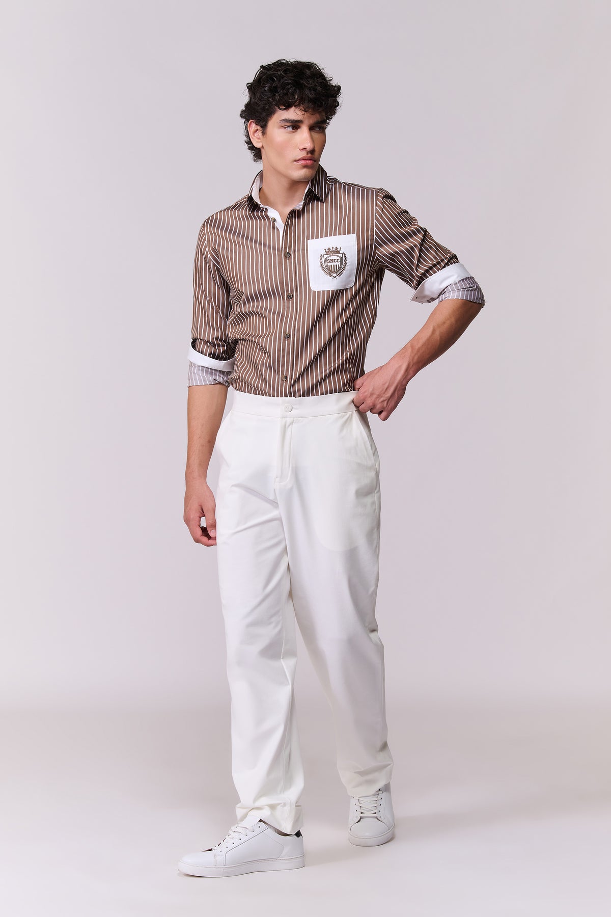 SNCC Brown Contrast Pocket Shirt