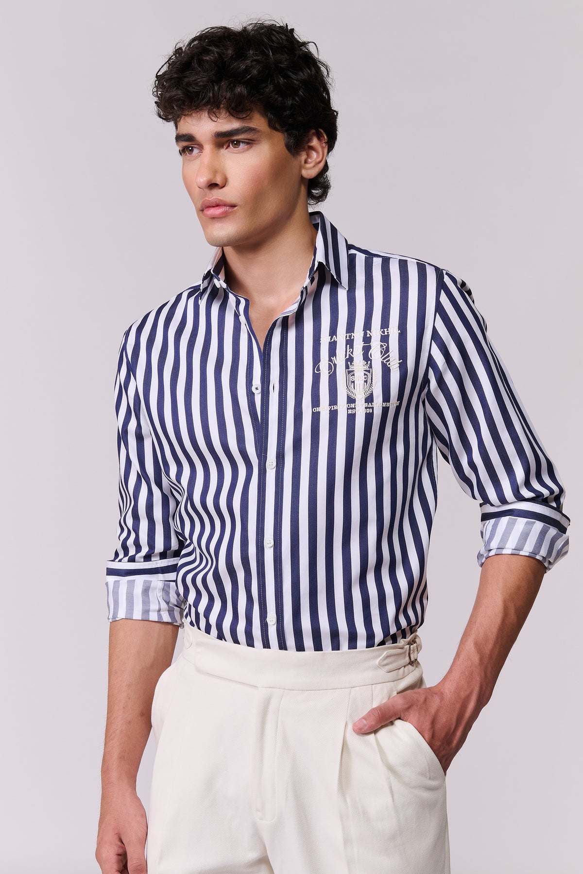 SNCC Blue Crest Stripe Shirt