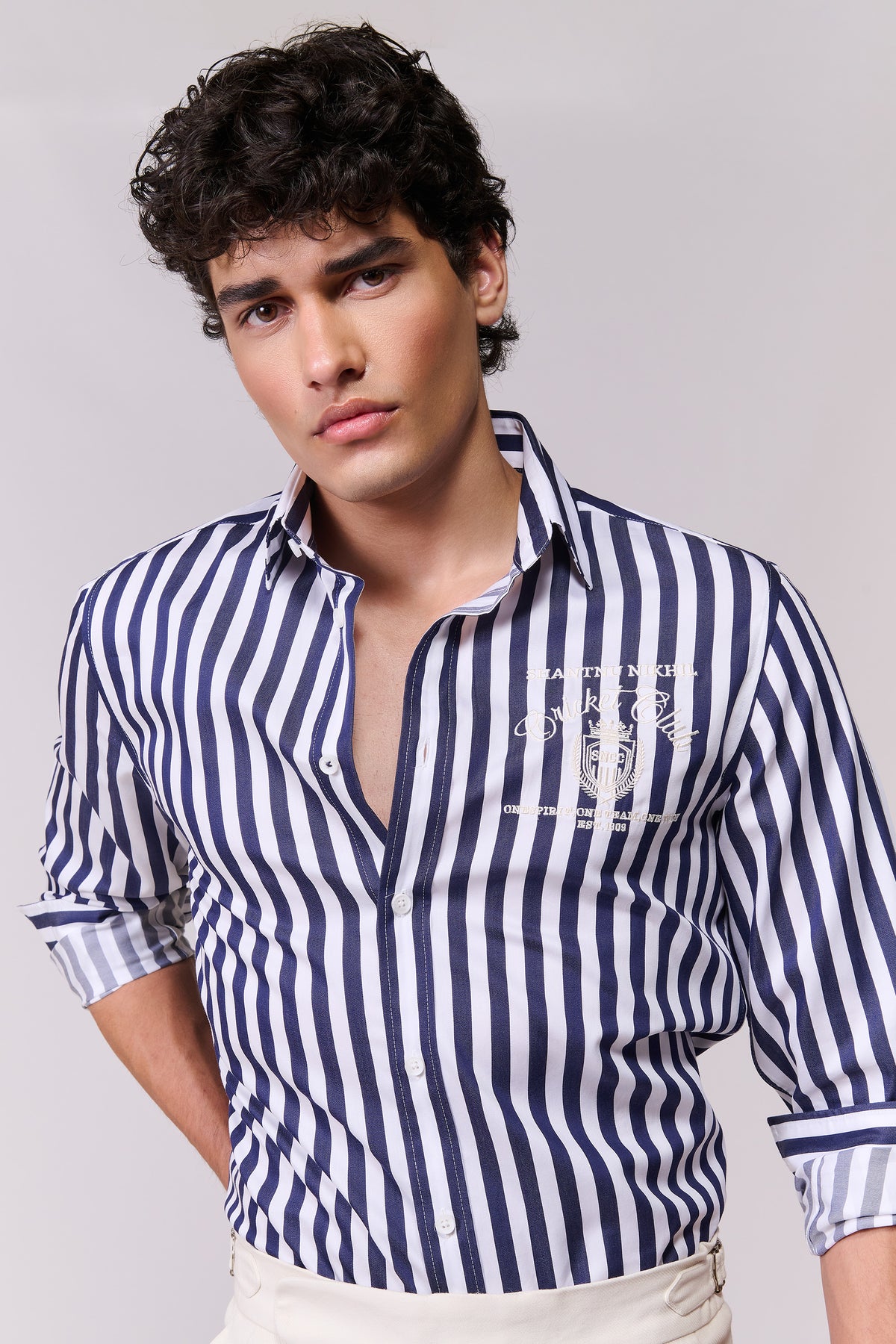 SNCC Blue Crest Stripe Shirt