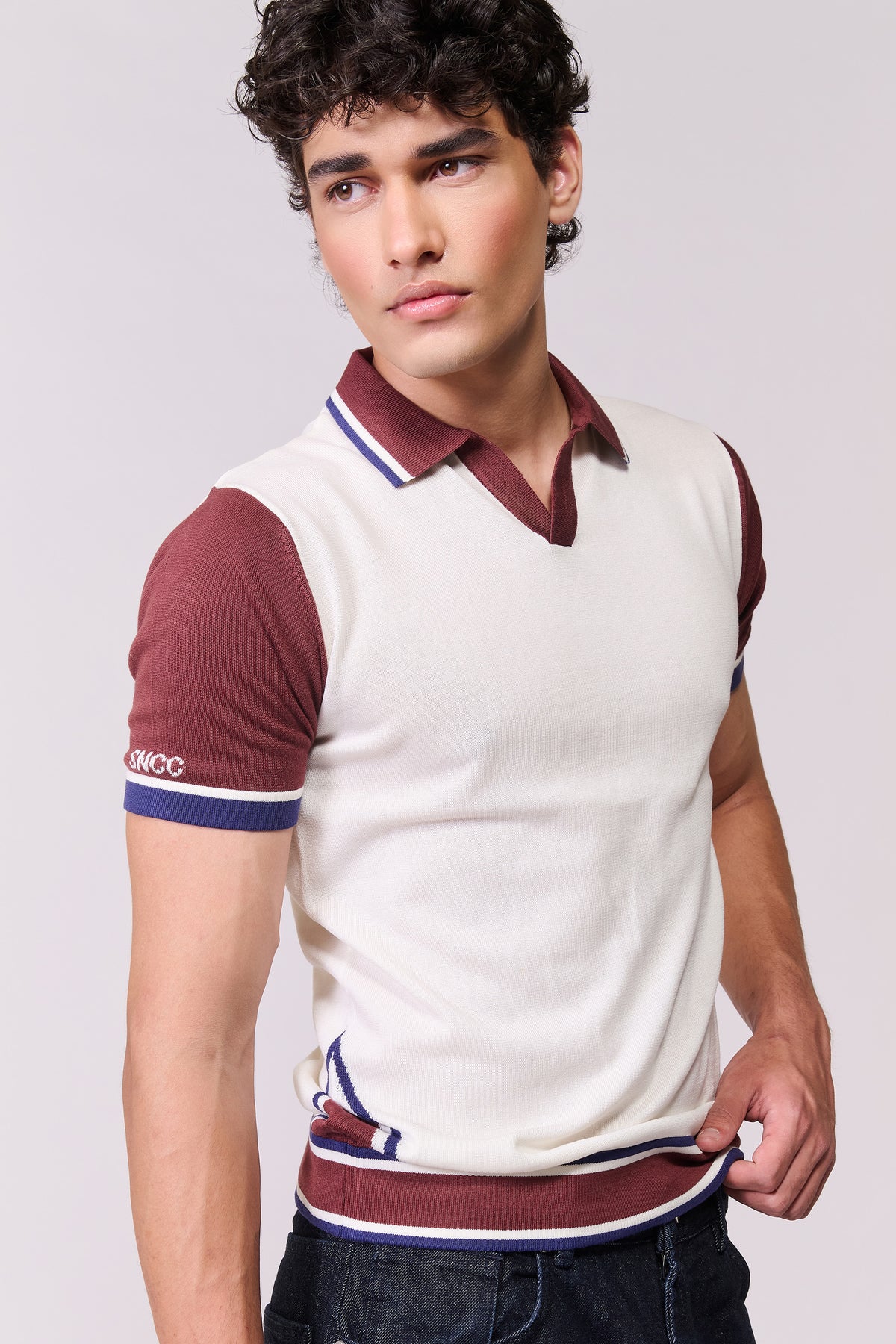 SNCC Offwhite Striped Yorker
