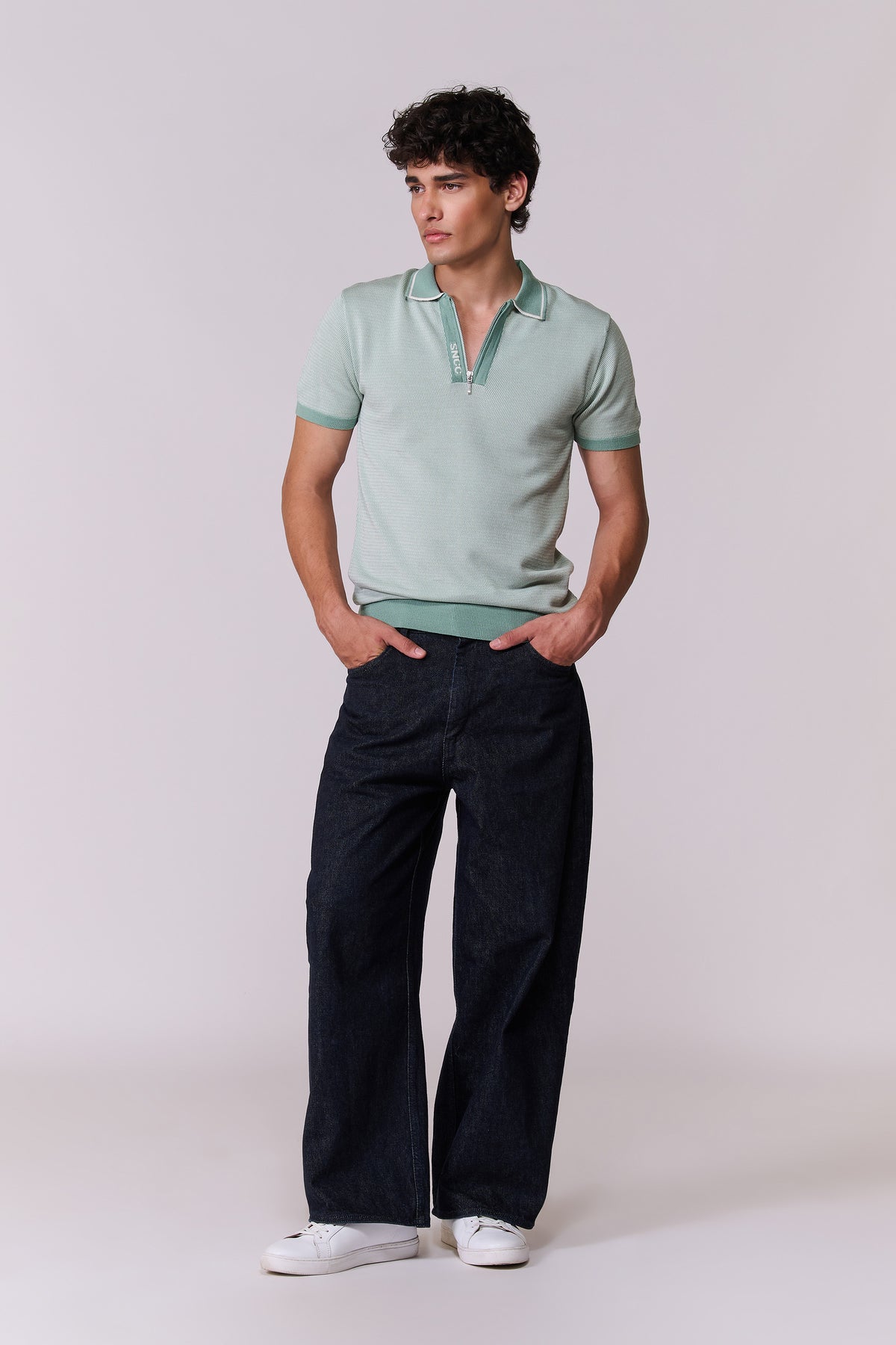 SNCC Jade Knit Zip Polo