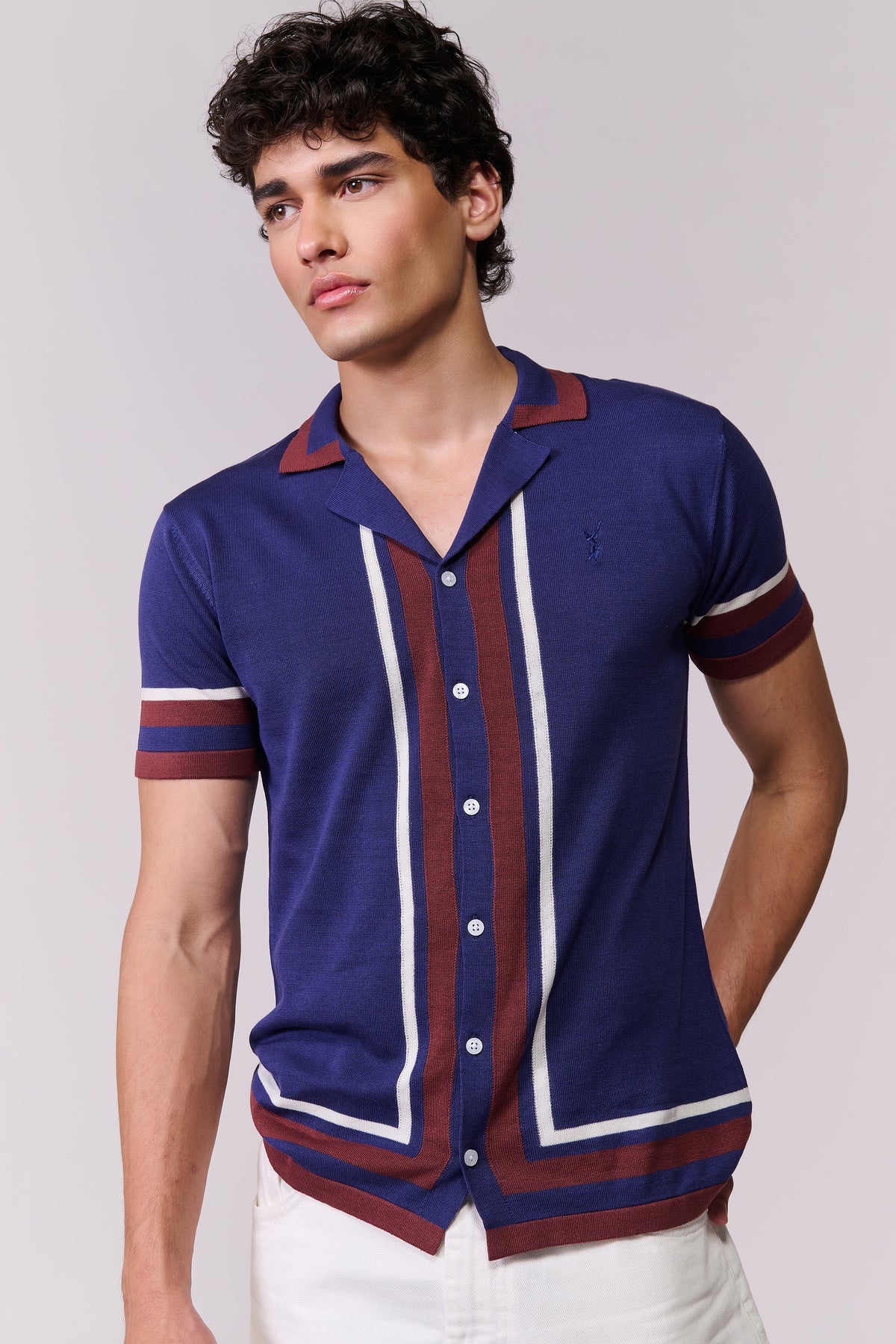 SNCC Navy Stripe Knit Shirt