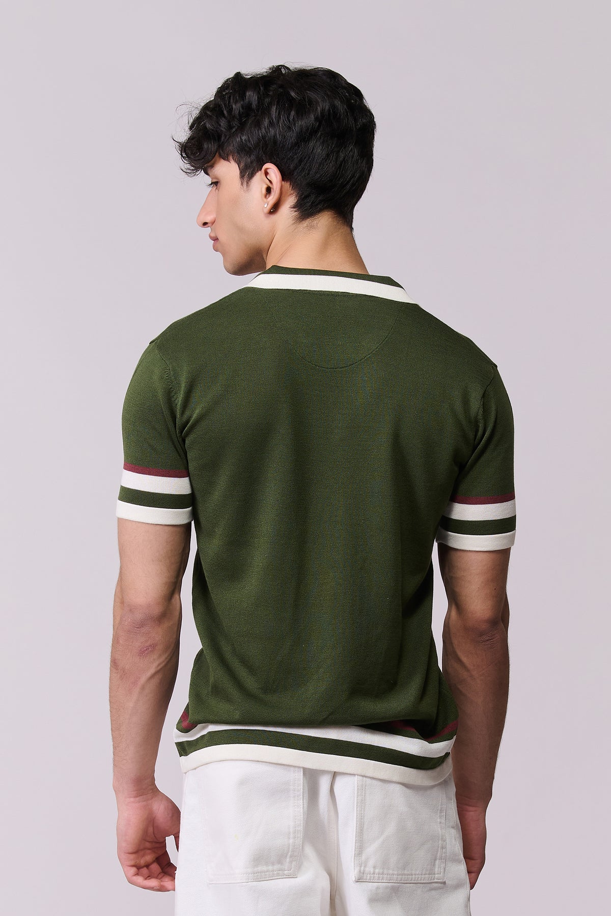 SNCC Olive Stripe Knit Shirt