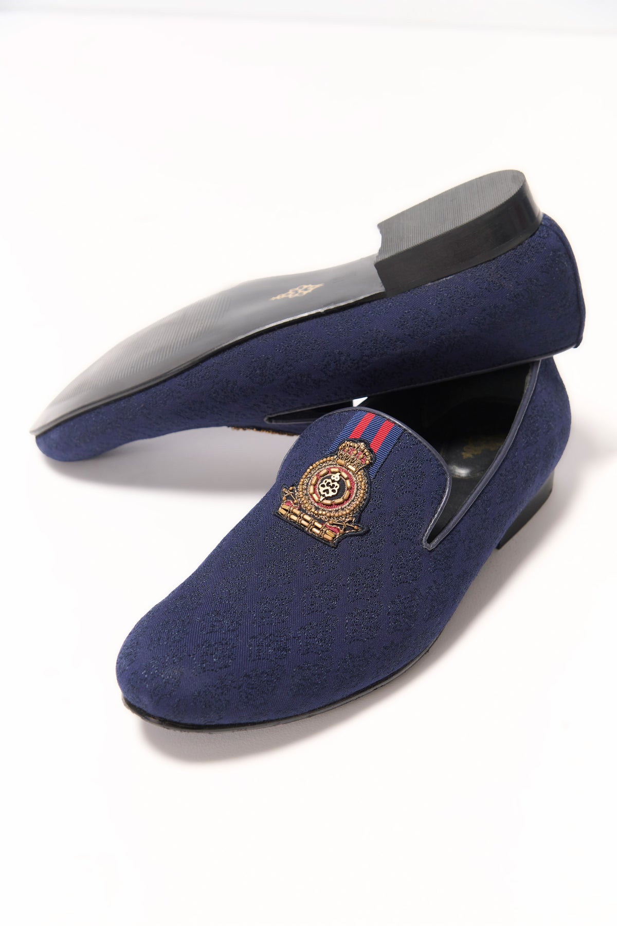 Navy Crested Loafers