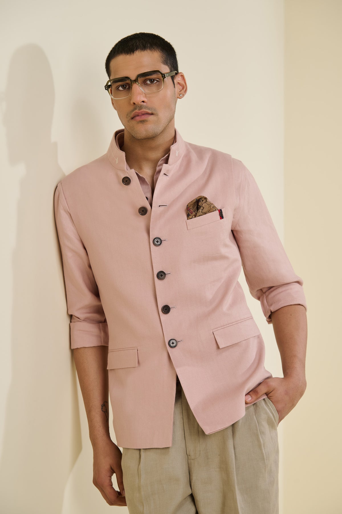 Pink Linen Waistcoat