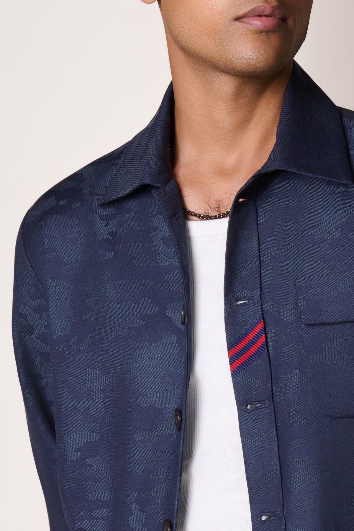 Navy Camo Detail Shacket