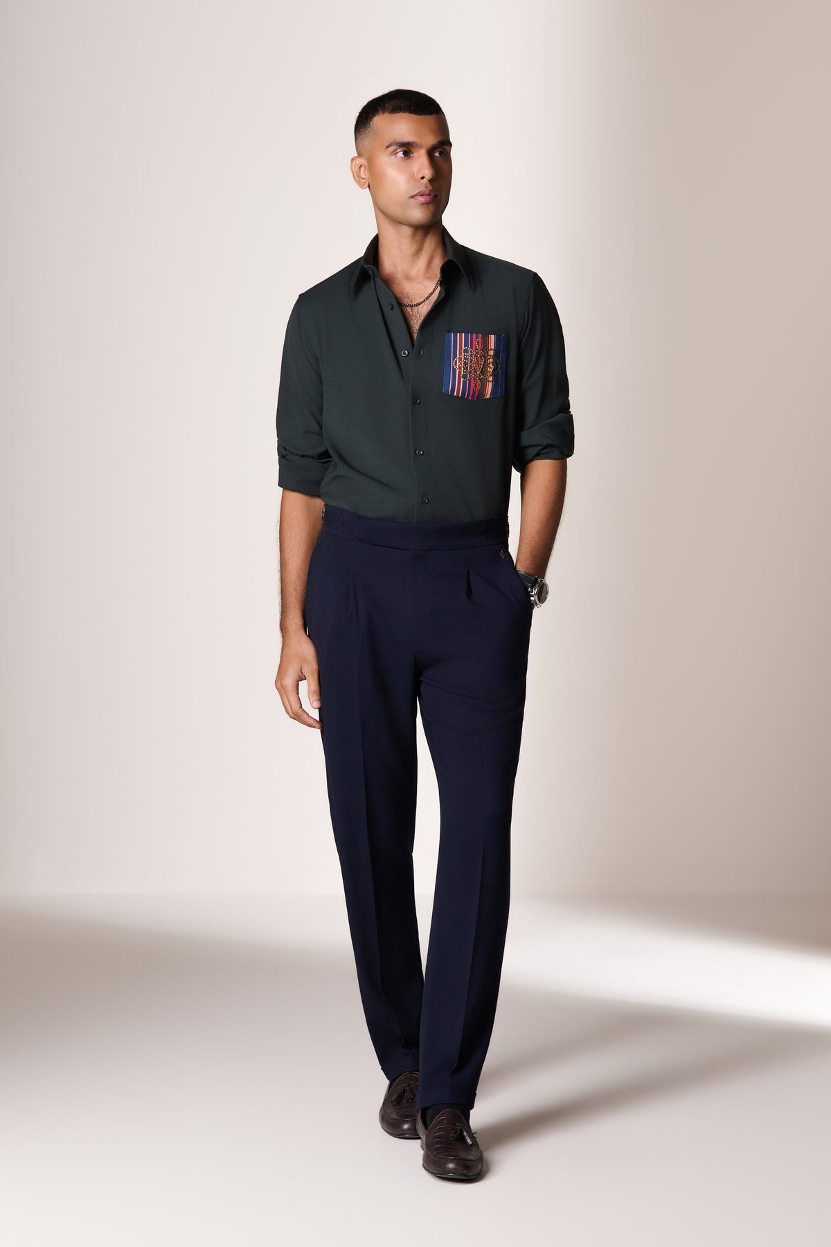 Military Green Tape Pocket Shirt