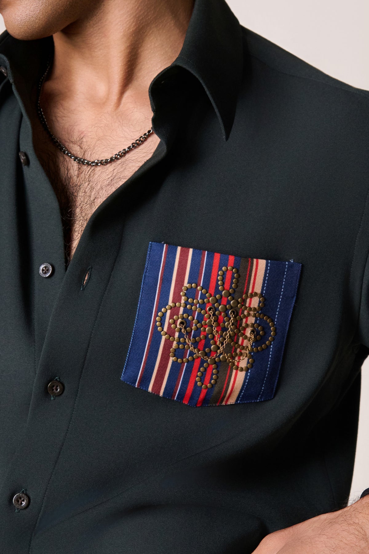 Military Green Tape Pocket Shirt