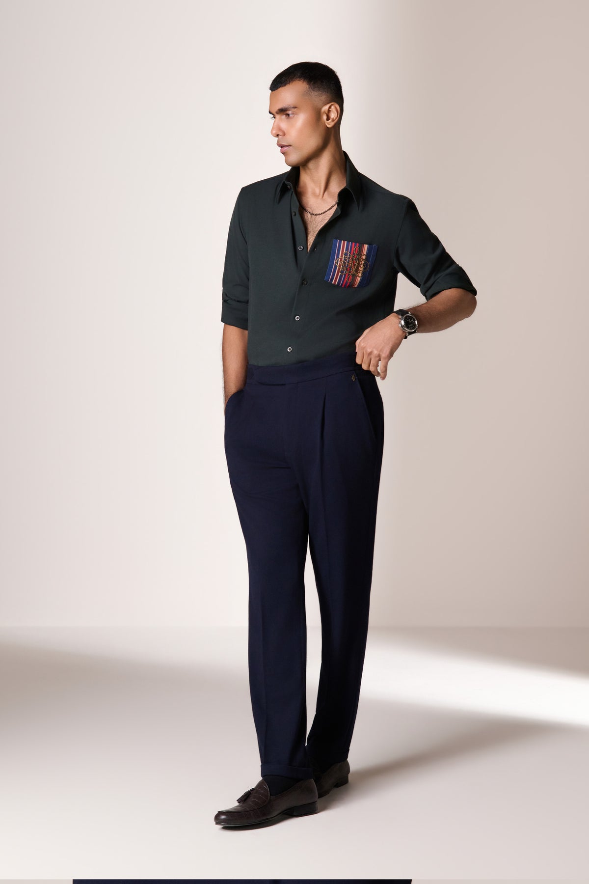 Military Green Tape Pocket Shirt